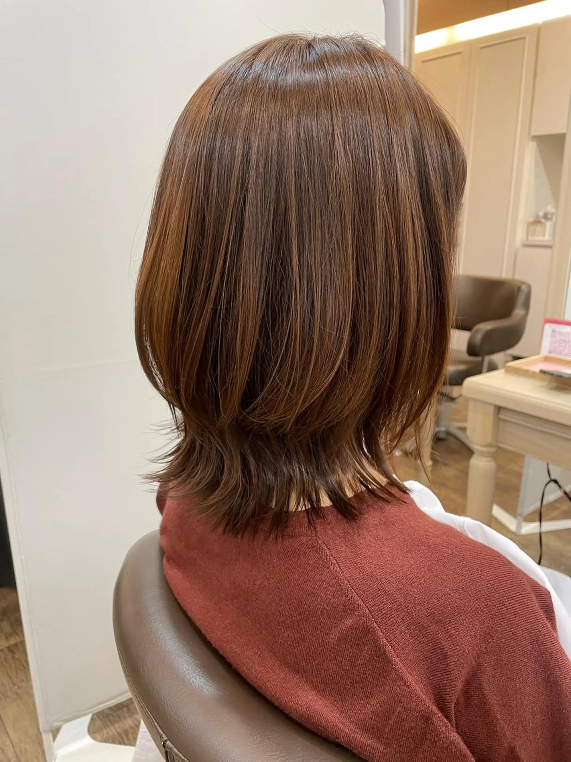 ミディアム くびれヘア くびれレイヤー レイヤーカット カット ヘアカラー sawa tamaeのヘアスタイル