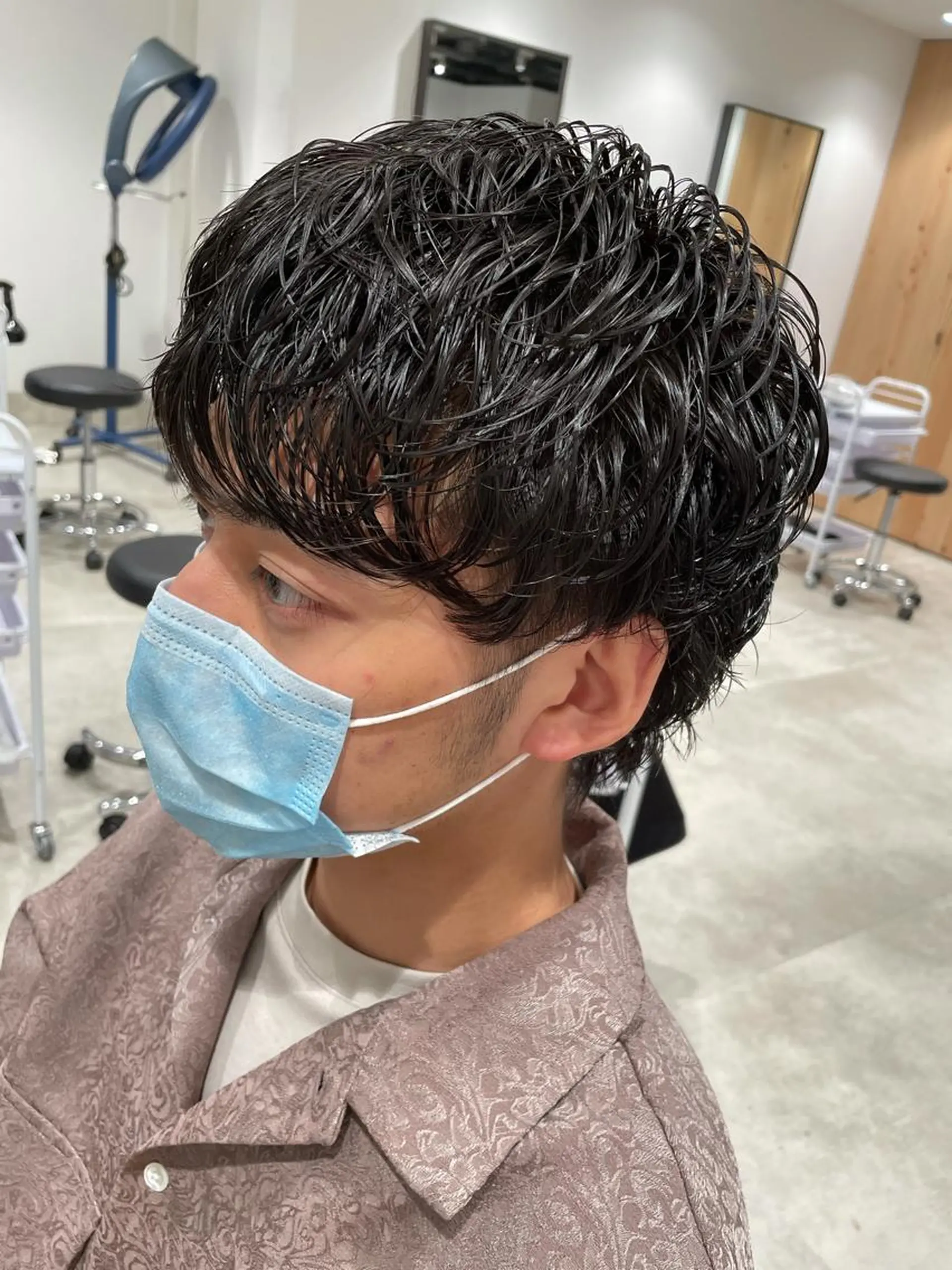 ショート カラー パーマ ヘアアレンジ メンズ パーソナルカラー合わ せたカラー🤍なつみのヘアスタイル