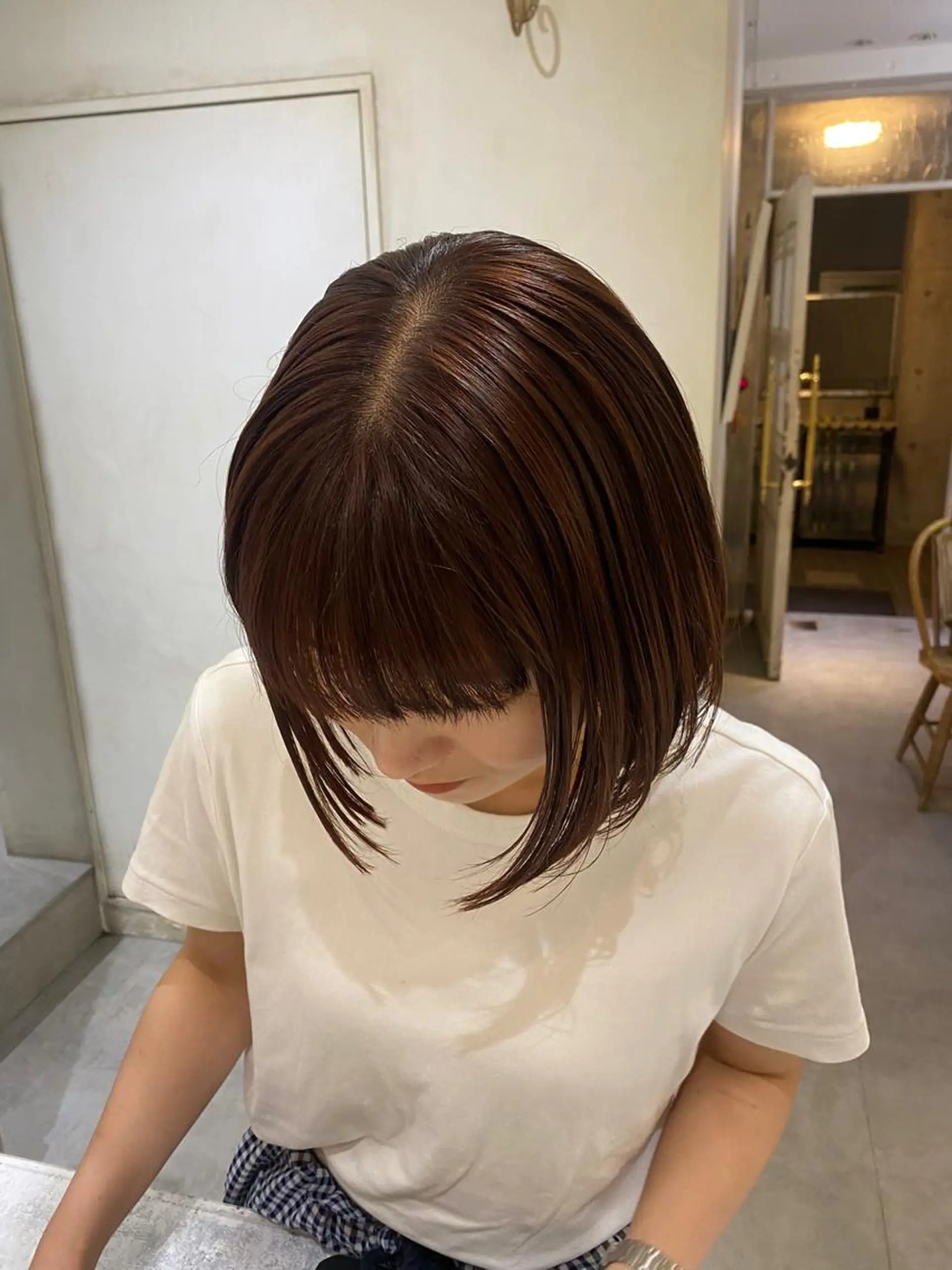 ショート カラー ブラウンカラー ピンクカラー レッドカラー asuka/似合わせ /レイヤー/暖色のヘアスタイル