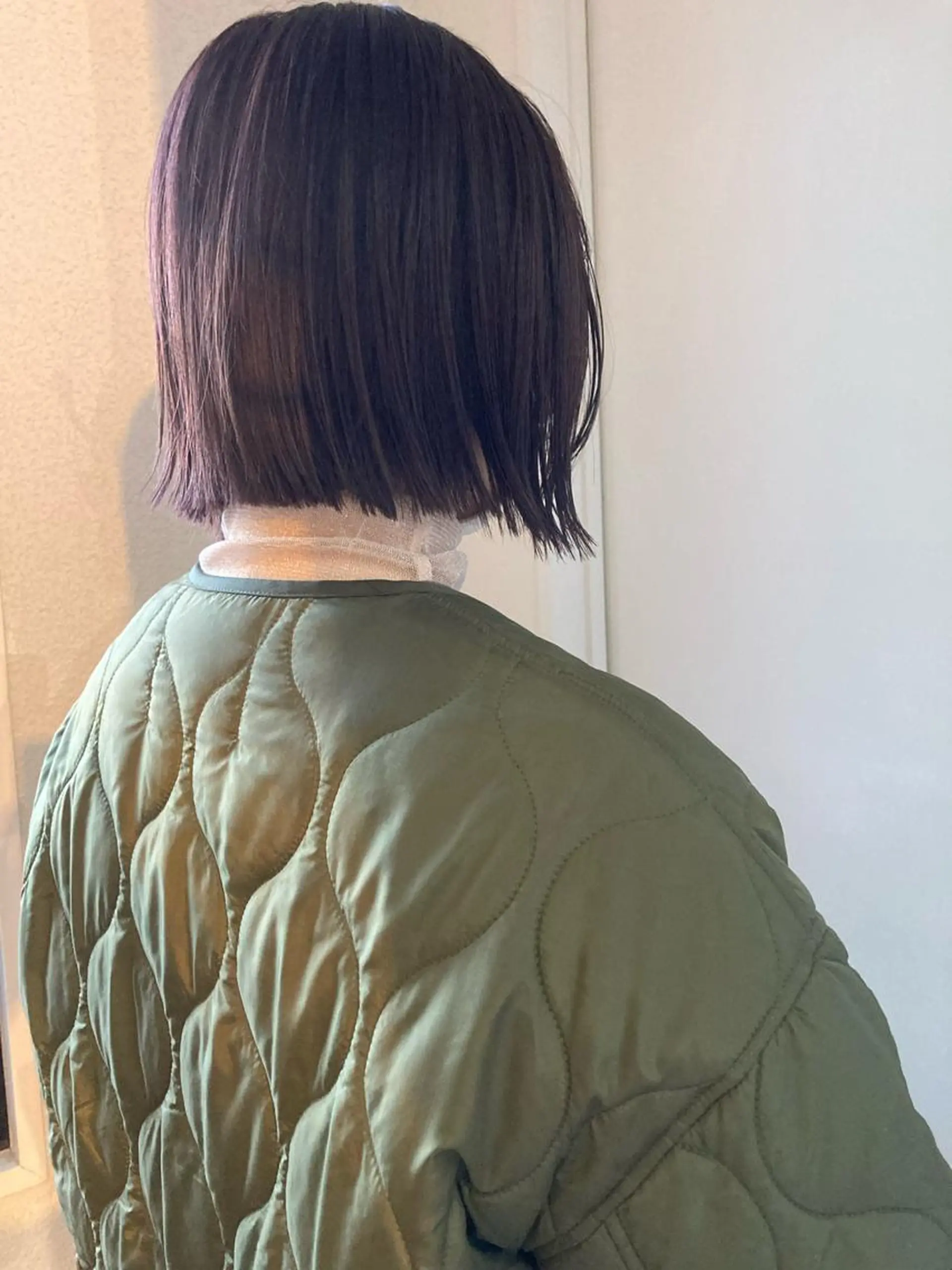 ミディアム カラー ベージュカラー ブリーチ ラベンダーカラー ラベンダーベージュ 小木曽智美 /ボブ/ショートのヘアスタイル