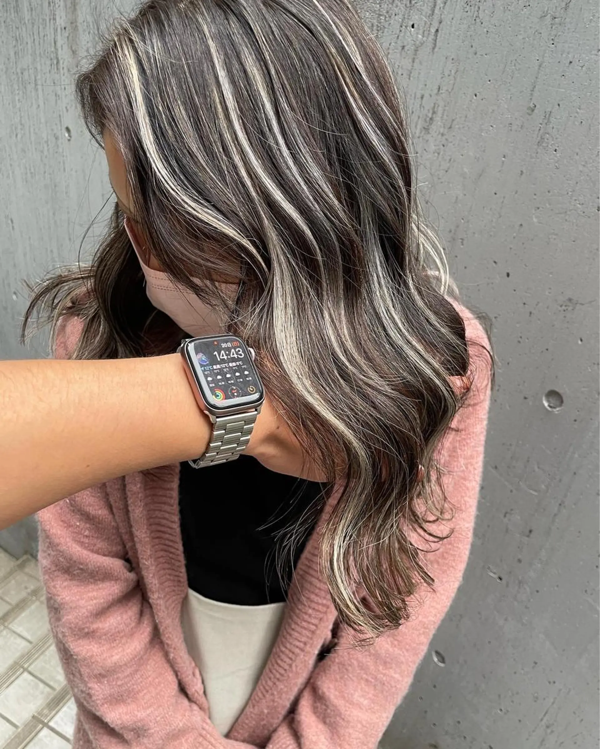 ロング カラー ハイライトカラー ハイライト カット ヘアカラー タナカ タクヤのヘアスタイル