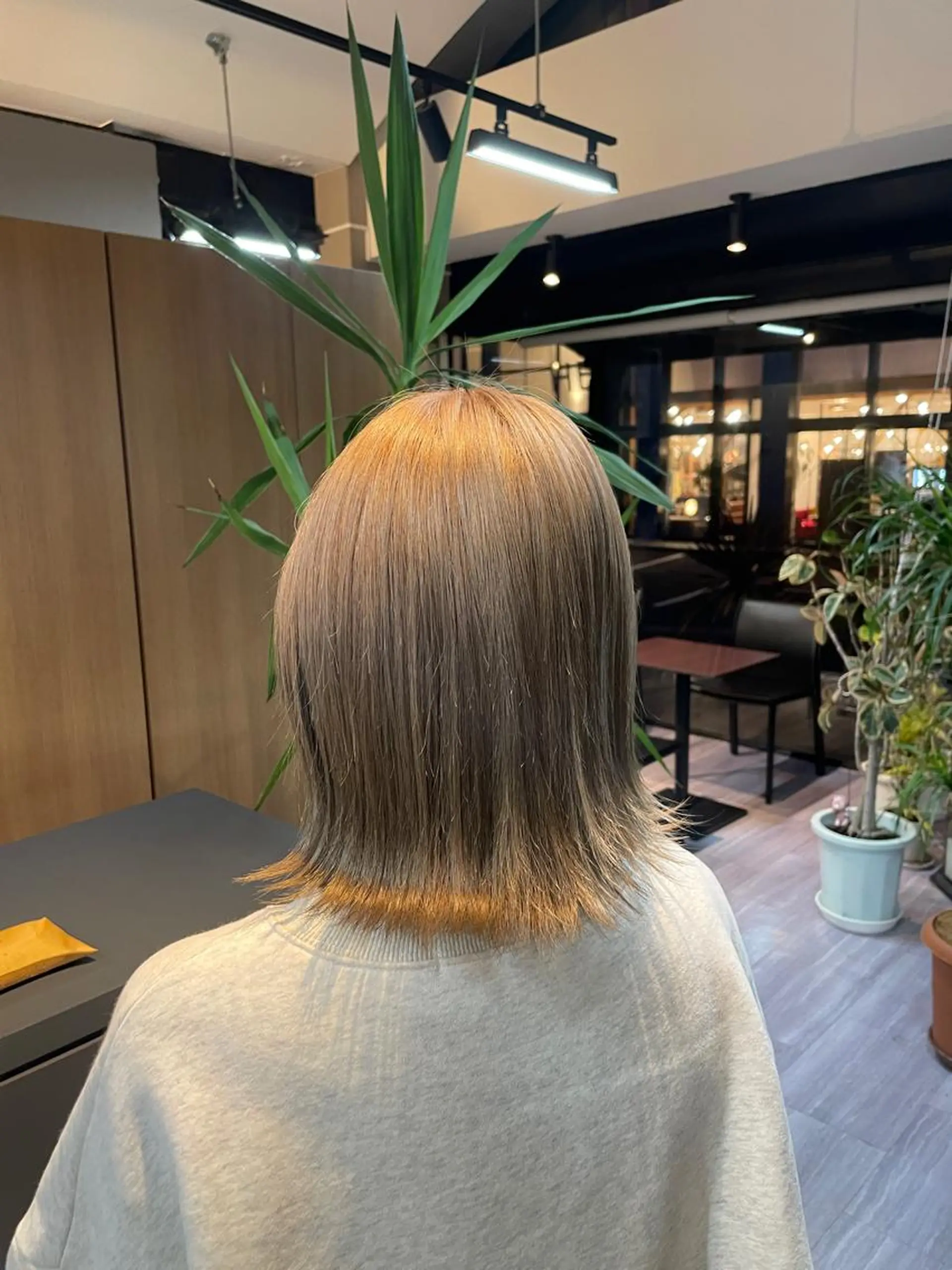 ミディアム カラー ブリーチ 透明感カラー ハイトーンカラー マキノ キョウカのヘアスタイル