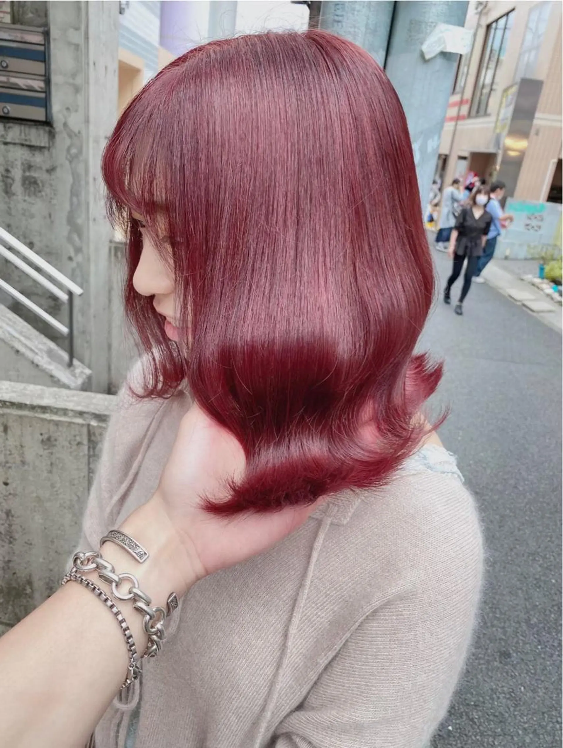 ミディアム カラー ミディアムパーマ ブリーチ ハイトーンカラー 外国人風カラー 韓国風ヘア メンズ/似合わせ/骨 格矯正/真人のヘアスタイル