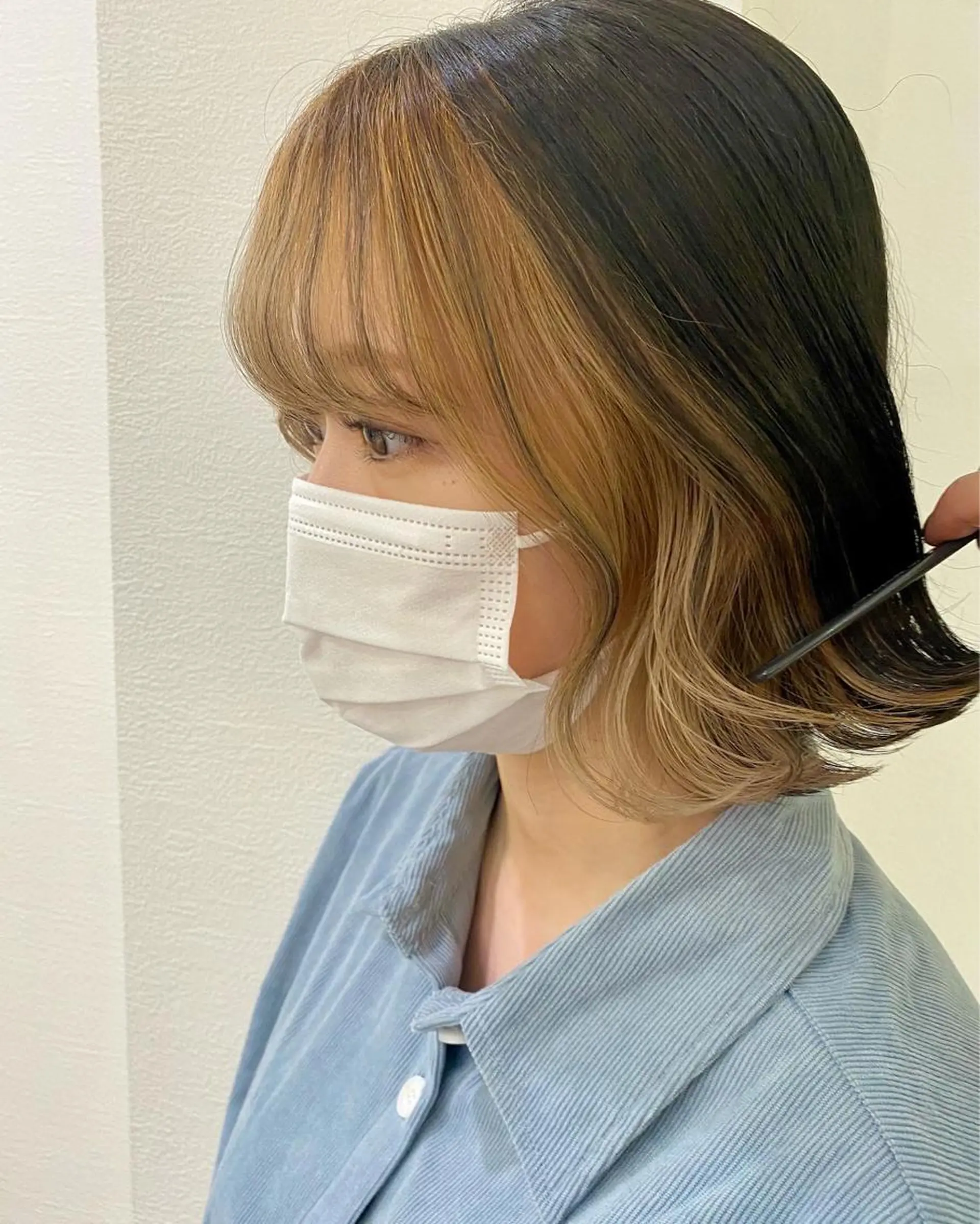 セミロング カラー ヘアカラー トリートメント 顔周り/ブリーチなし /縮毛矯正🫧伊勢のヘアスタイル