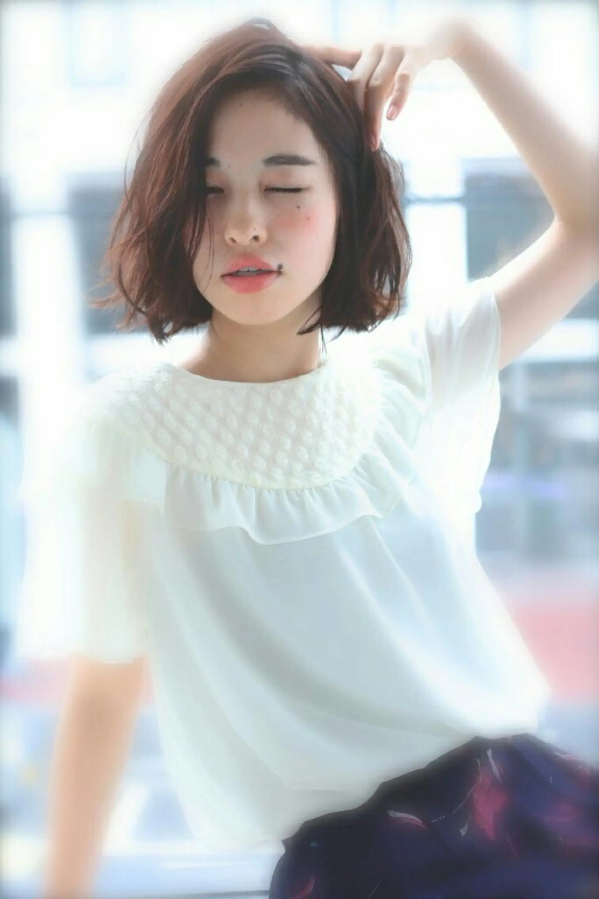 ショート ミディアム パーマ カラー ミディアムパーマ ボブ iplus まつげ、眉毛、耳つぼのマツエク・マツパデザイン