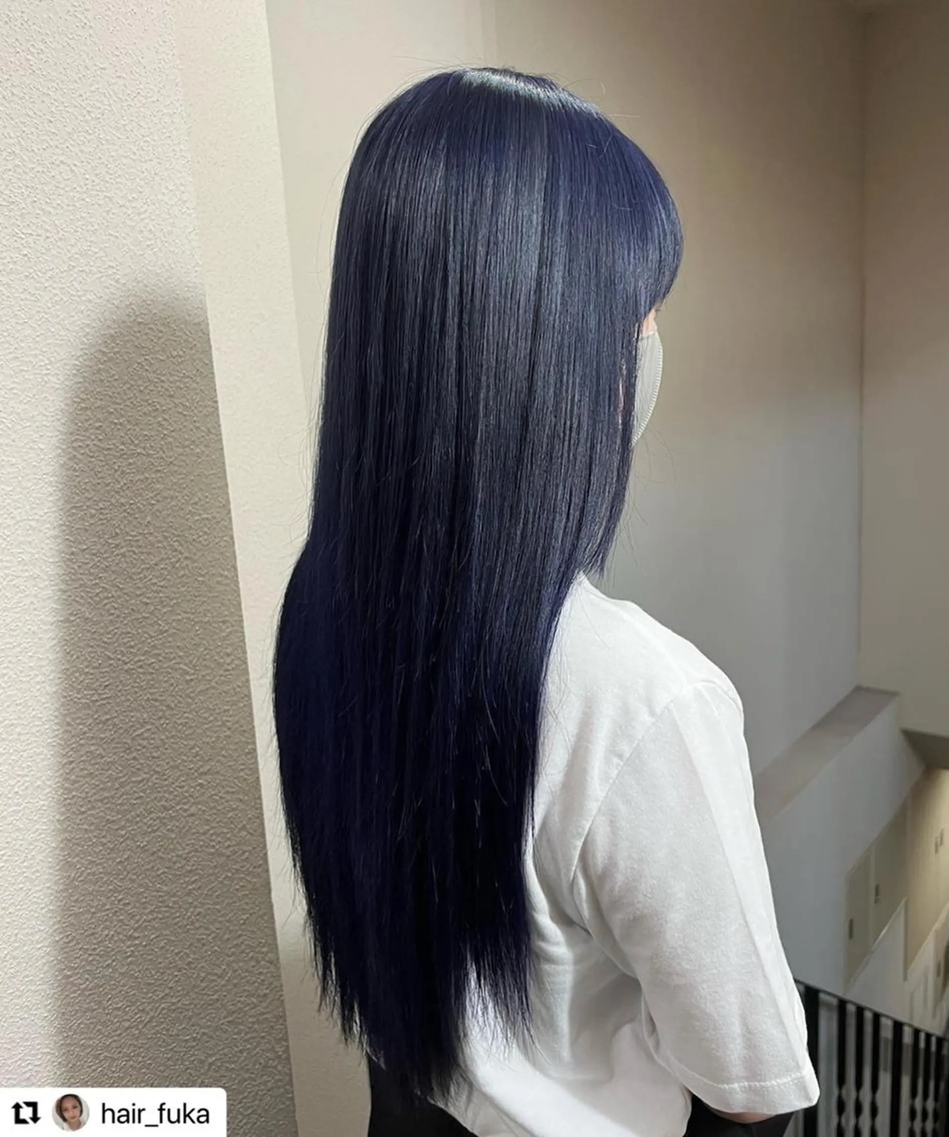 ミディアム カラー メンズ 黒髪 ブルーカラー ブルーブラック ダブルカラー ネイビーカラー 🩷Eny terrace🩷のヘアスタイル