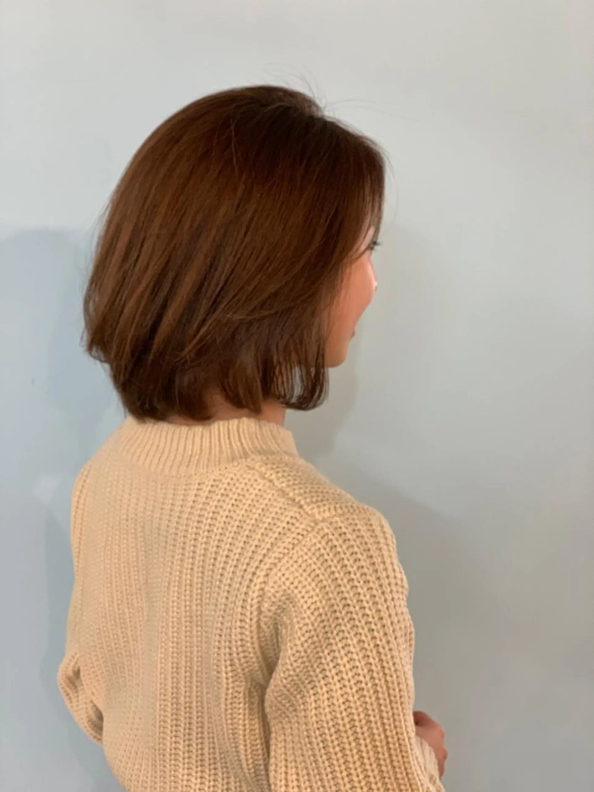 ミディアム カラー ボブ カット ヘアカラー トリートメント 一ノ瀬 暁のヘアスタイル