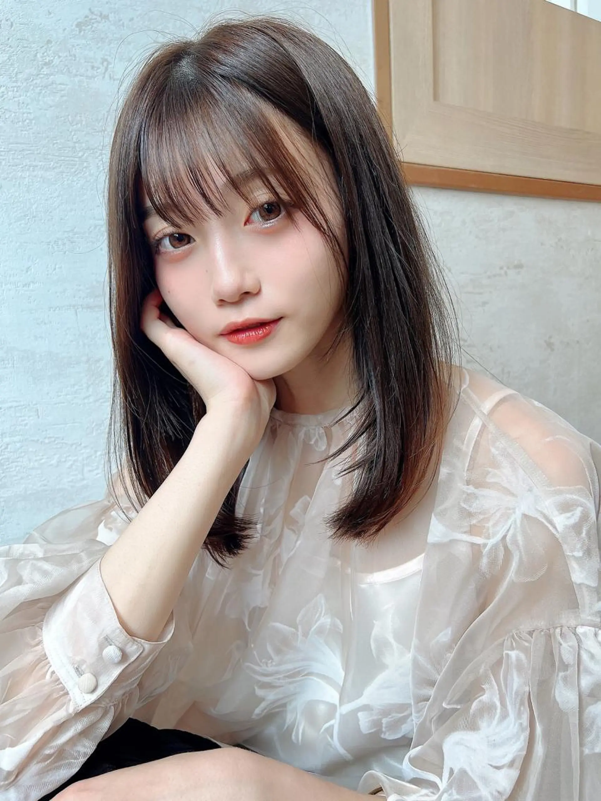 セミロング ボブ ハイライト 髪質改善 韓国風ヘア 小顔カット ヘアカラー トリートメント 似合わせカラーの達人 ダブルカラー/森栄範のヘアスタイル