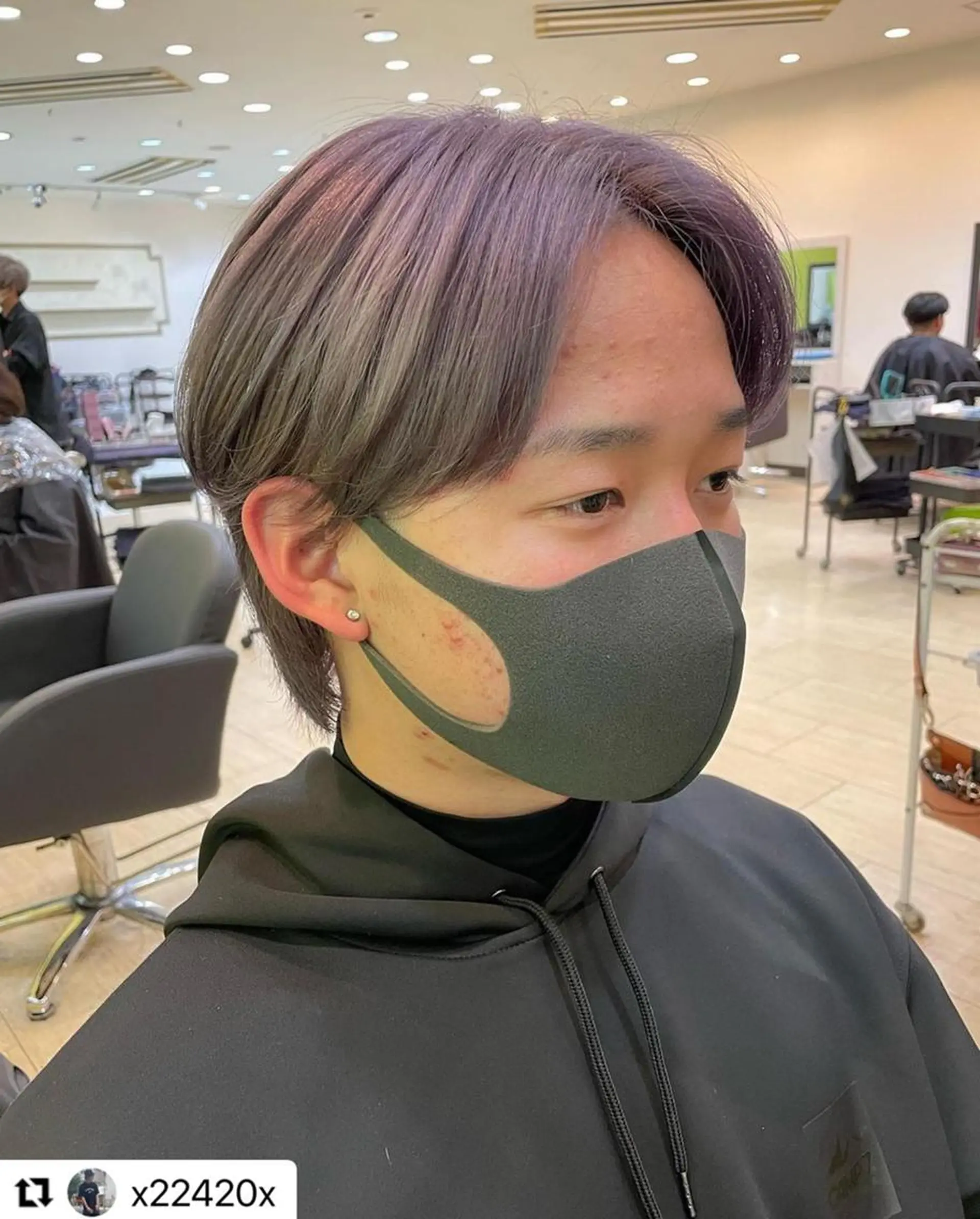 ミディアム カラー メンズ パープルカラー シルバー 🩷Eny terrace🩷のヘアスタイル