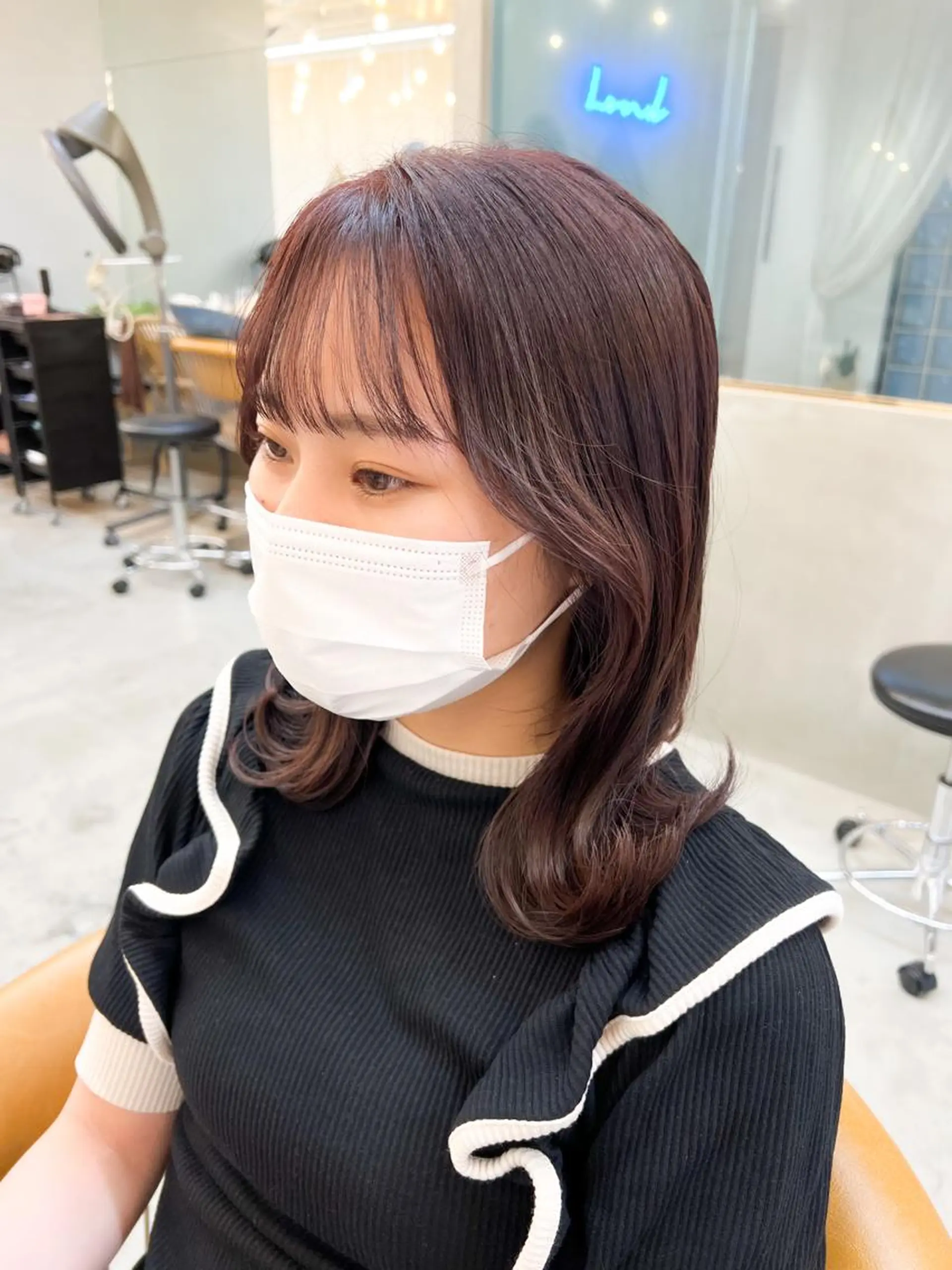 ミディアム カット ヘアカラー トリートメント 🌷韓国レイヤー/艶 カラー🇰🇷amiのヘアスタイル