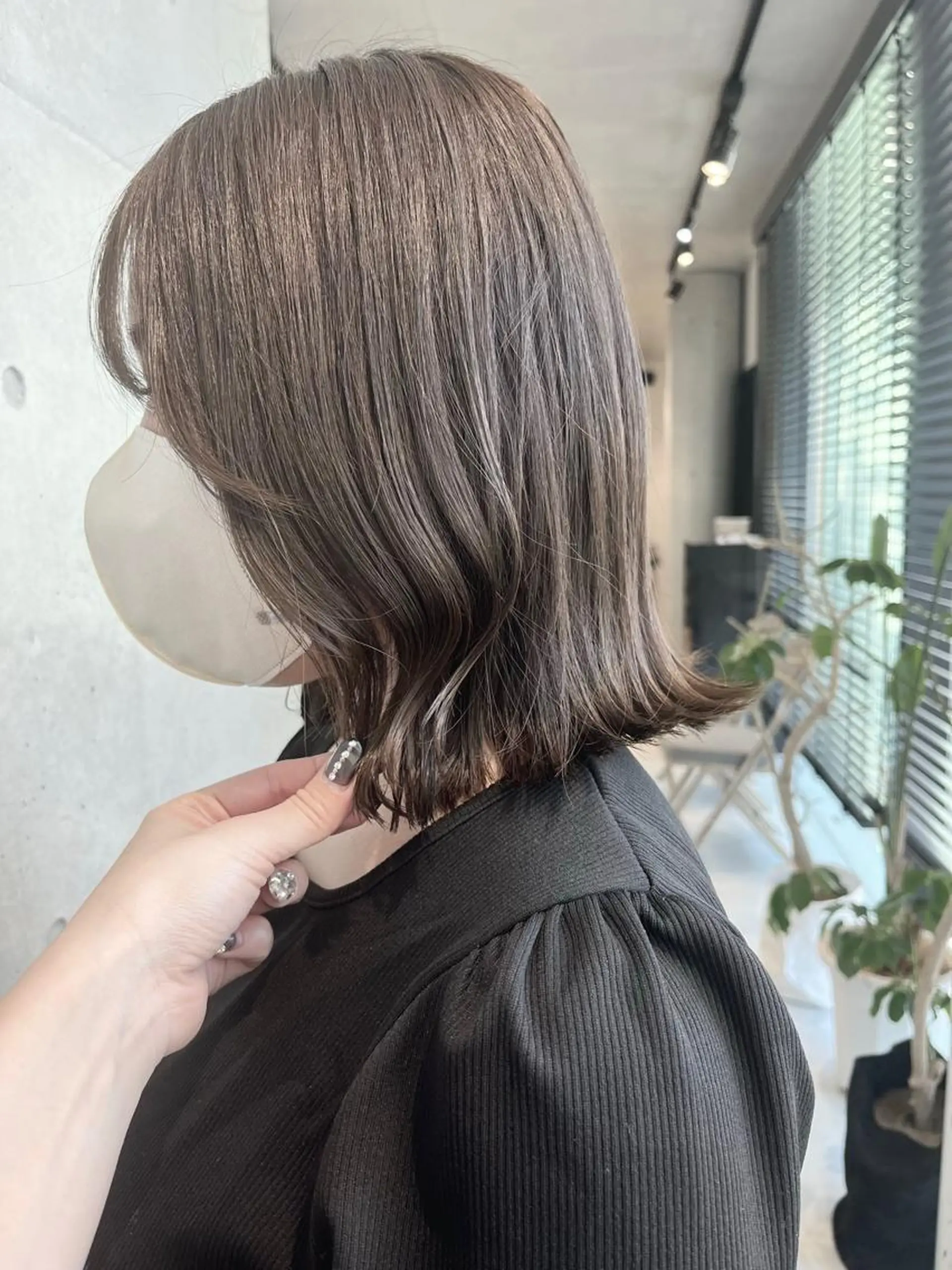 セミロング カラー パーマ ヘアアレンジ キッズ カット ヘアカラー トリートメント ヘッドスパ 透明感/オリーブ/ グレージュ/YUKAのヘアスタイル