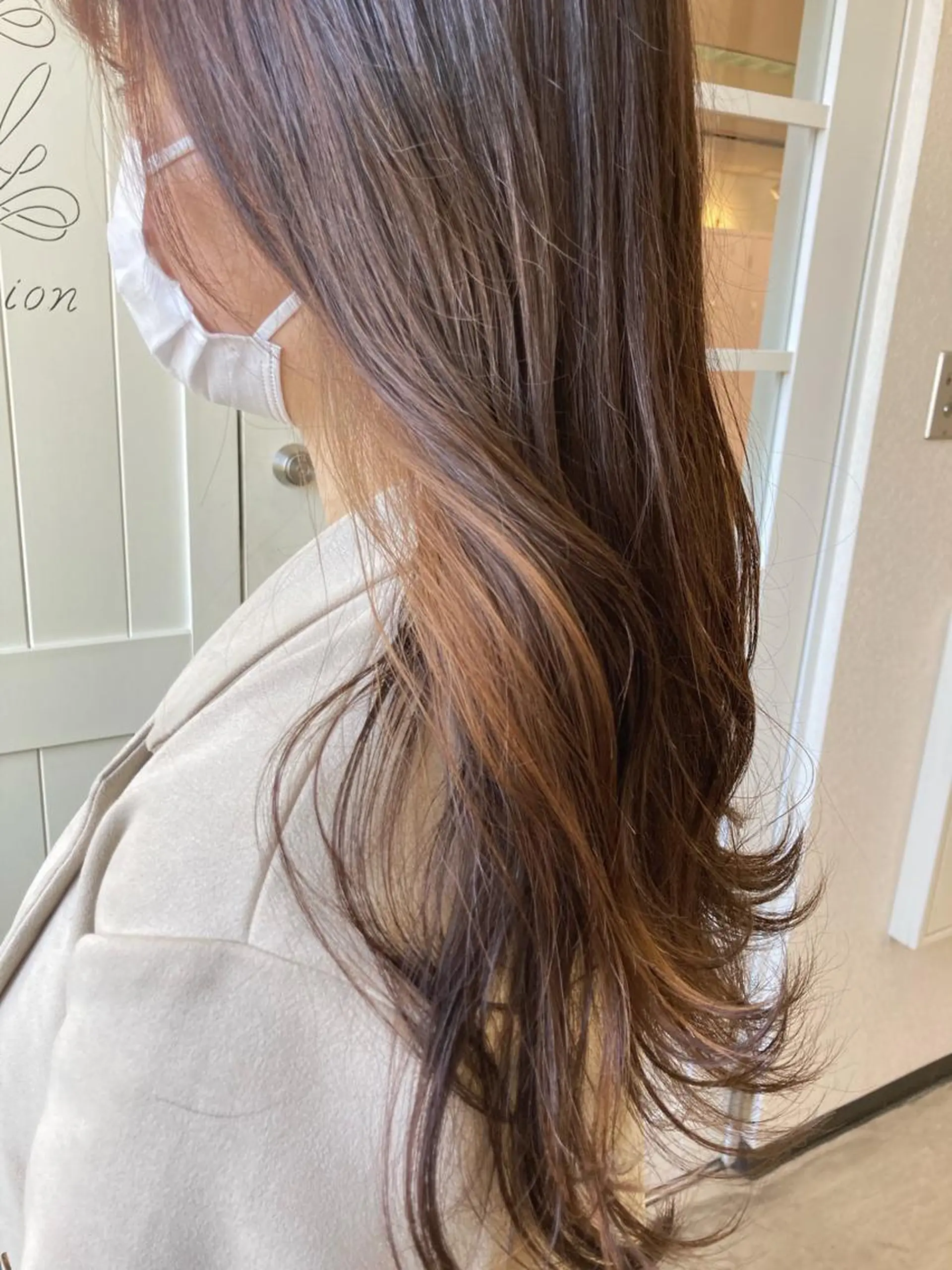 ロング カラー ベージュカラー オレンジ オレンジベージュ カット ヘアカラー 小木曽智美 /ボブ/ショートのヘアスタイル