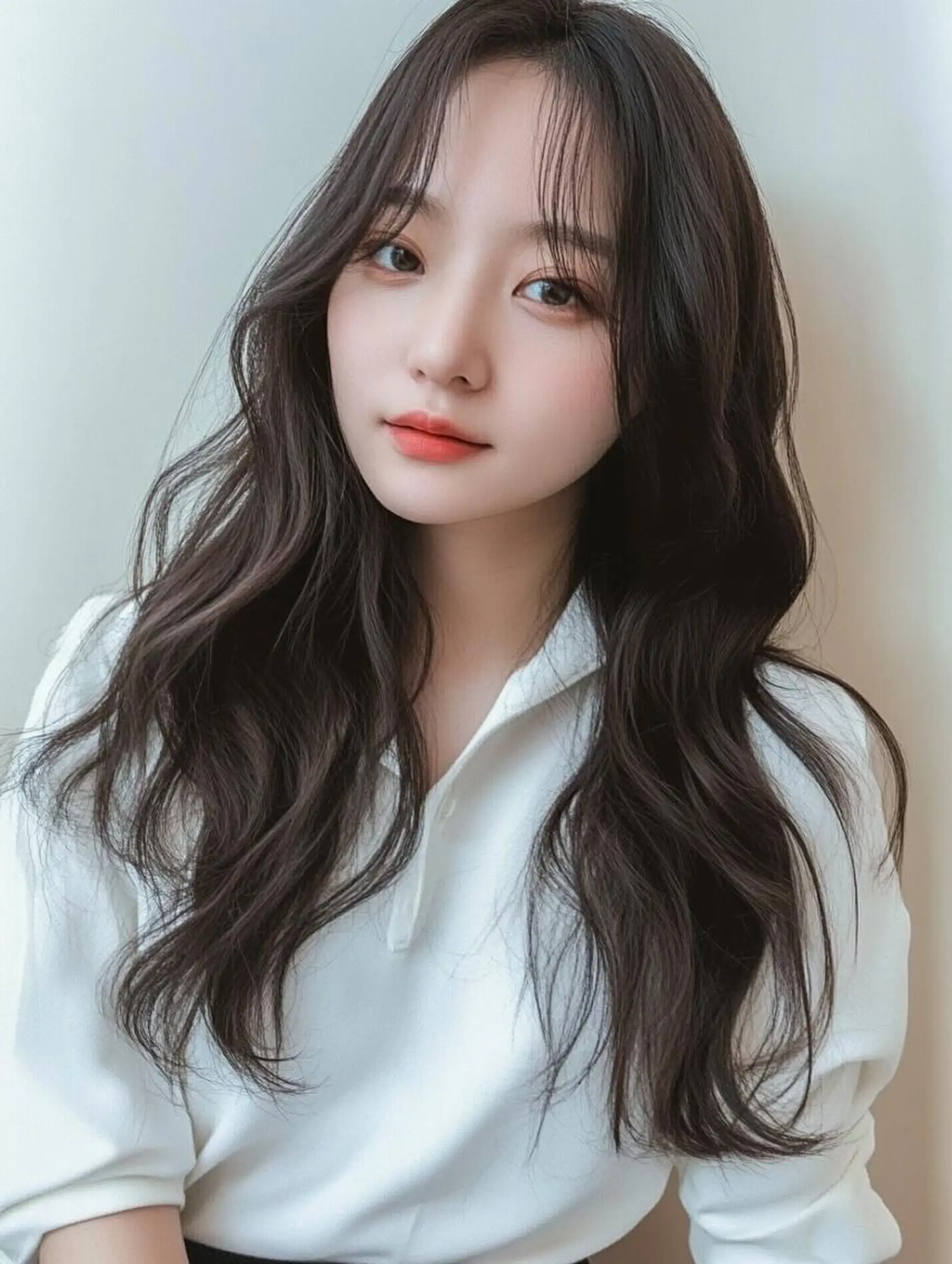 カラー 韓国ヘア/ブリーチ無 しWカラー/オリーブのヘアスタイル