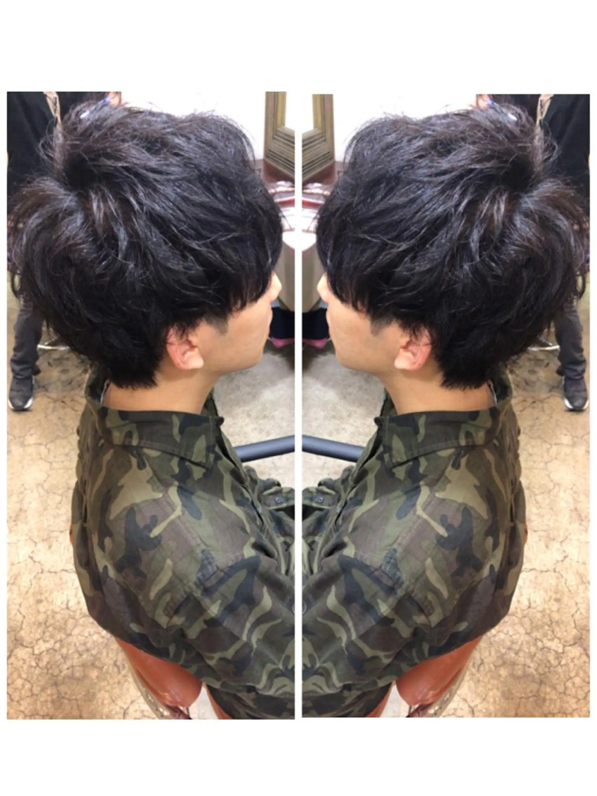 ミディアム パーマ メンズ ミディアムパーマ メンズパーマ 品田 真里のヘアスタイル