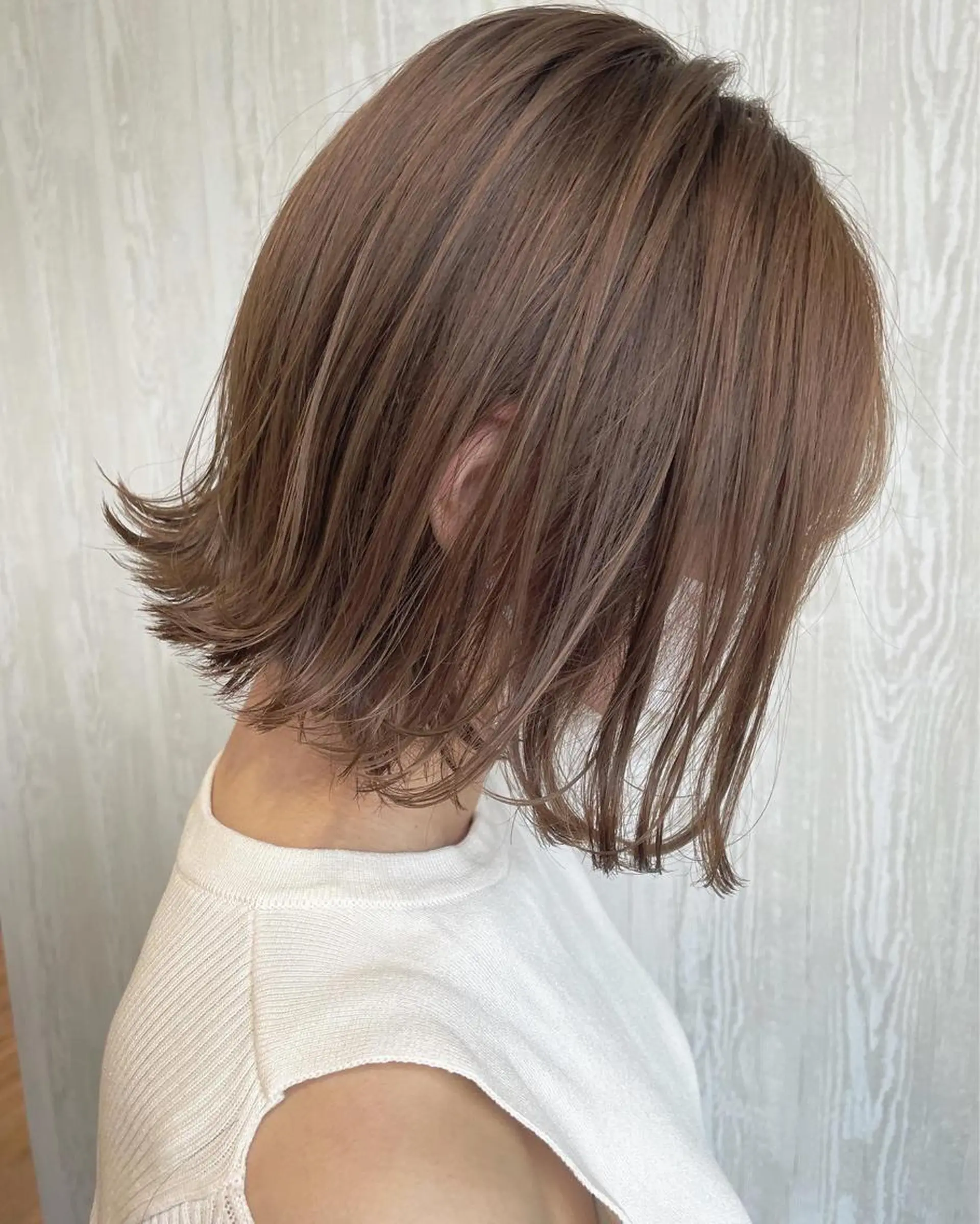 ミディアム カラー アッシュ ベージュカラー 透明感カラー ボブ 外国人風カラー ヘアカラー トリートメント 河合秀明/ショート /ボブ/レイヤーのヘアスタイル