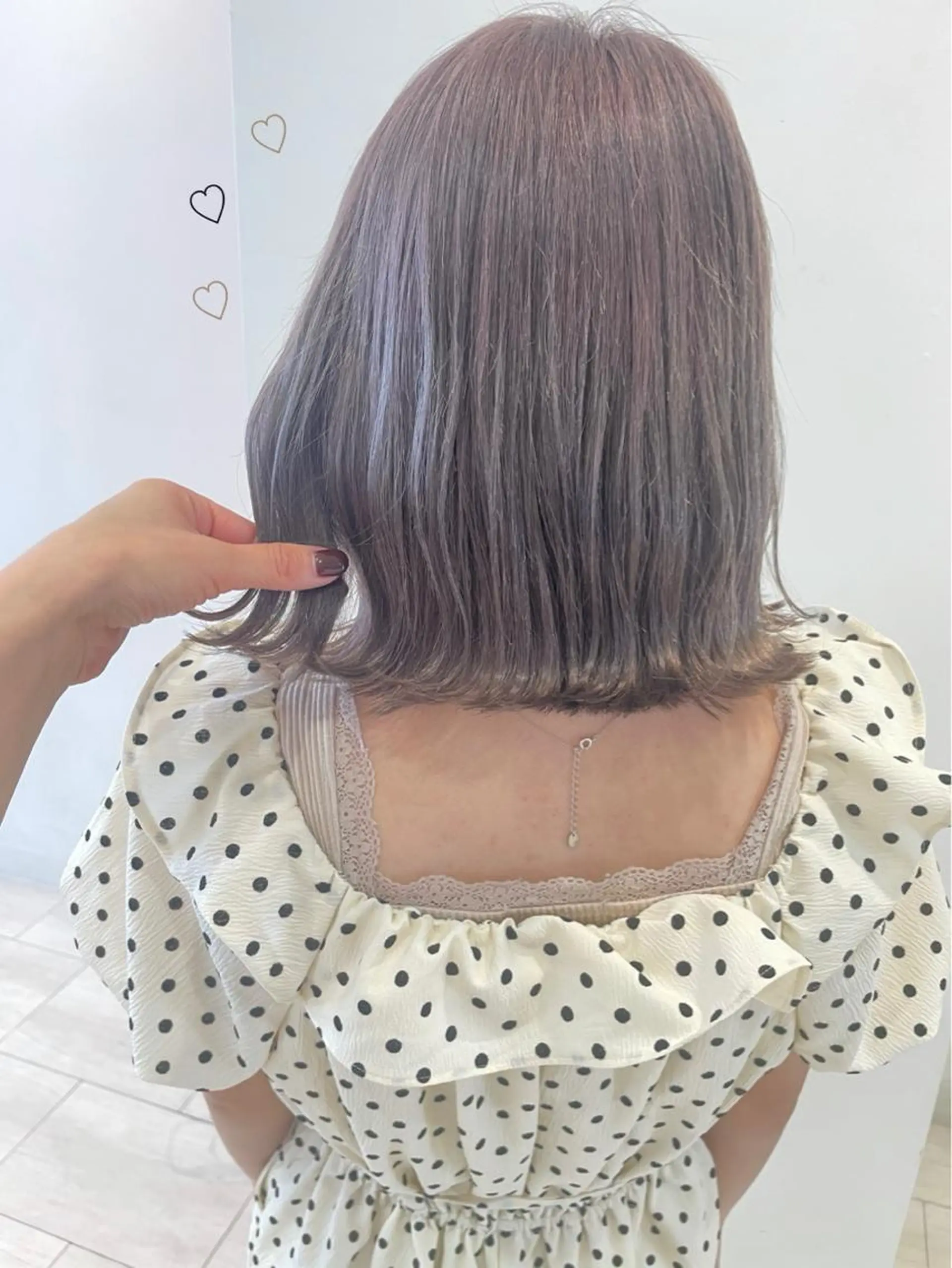 ショート カラー グレージュ ラベンダーカラー ラベンダーグレージュ ラベンダーグレー 新宿駅近♡個室 ♡関口三都季🌜のヘアスタイル