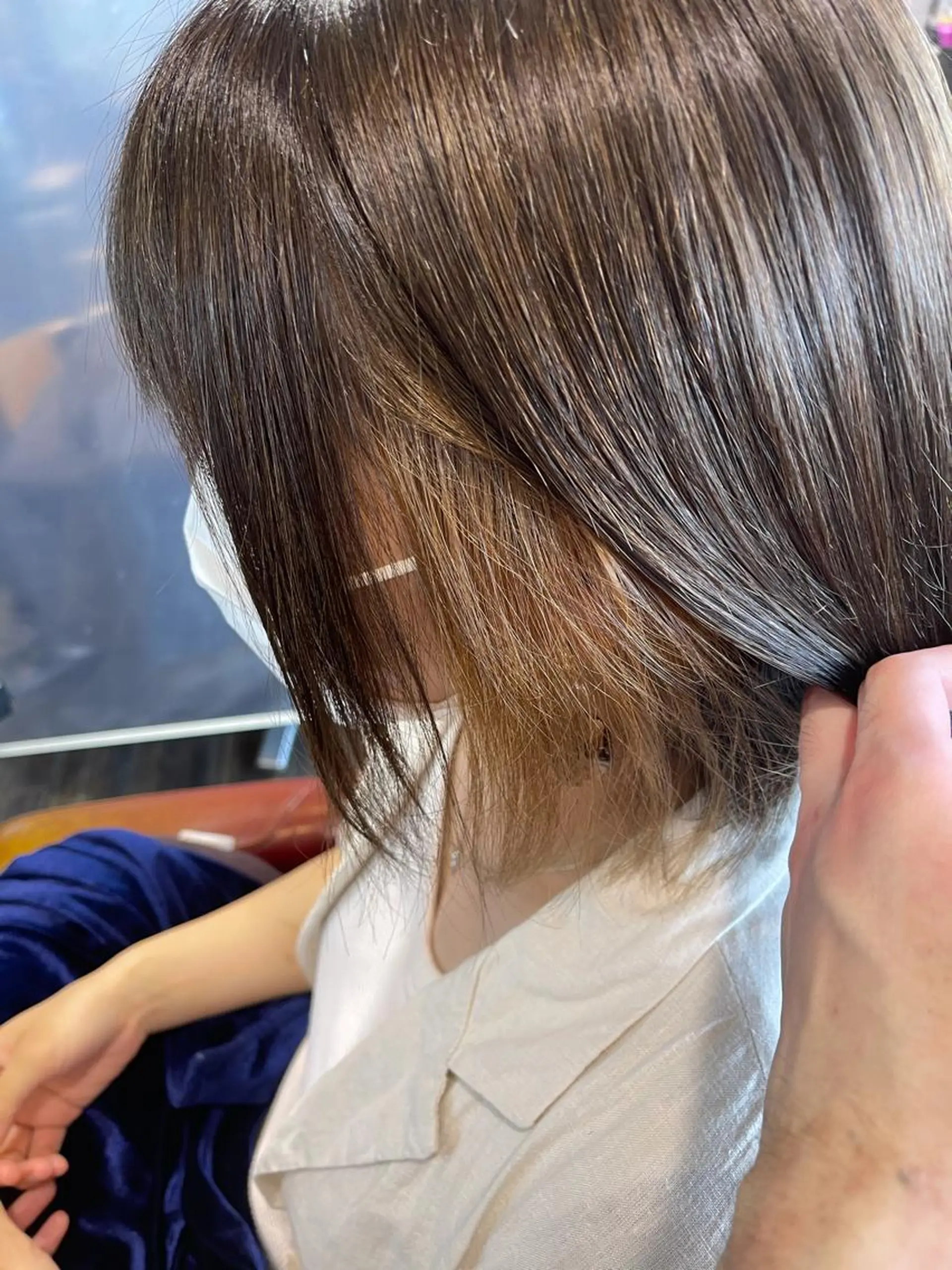 ミディアム カラー ベージュカラー ブリーチ グレージュ カット ヘアカラー メンズスタイル /メンズパーマ/須藤のヘアスタイル