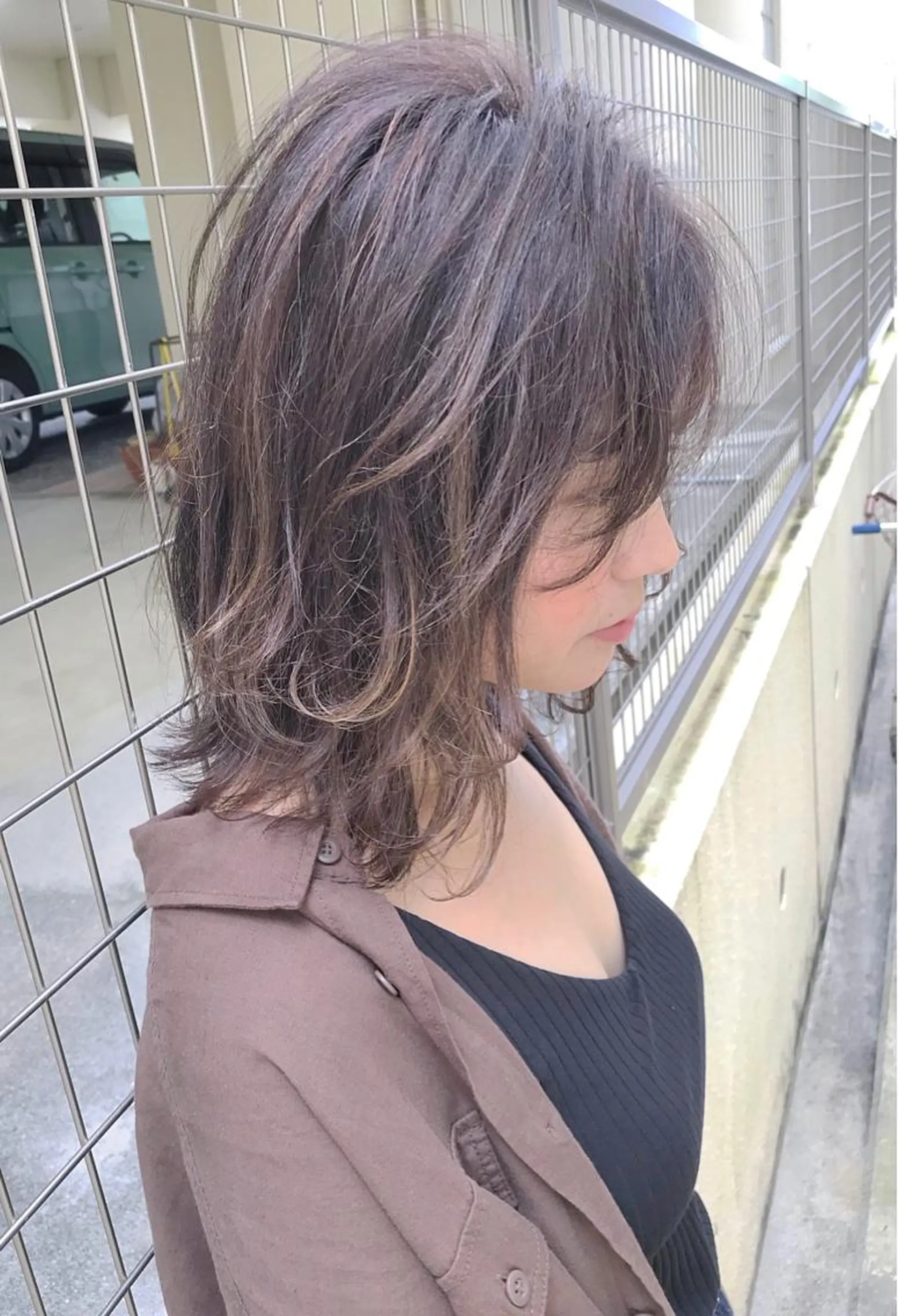 ミディアム カラー ハイライトカラー ハイライト grand juteのヘアスタイル