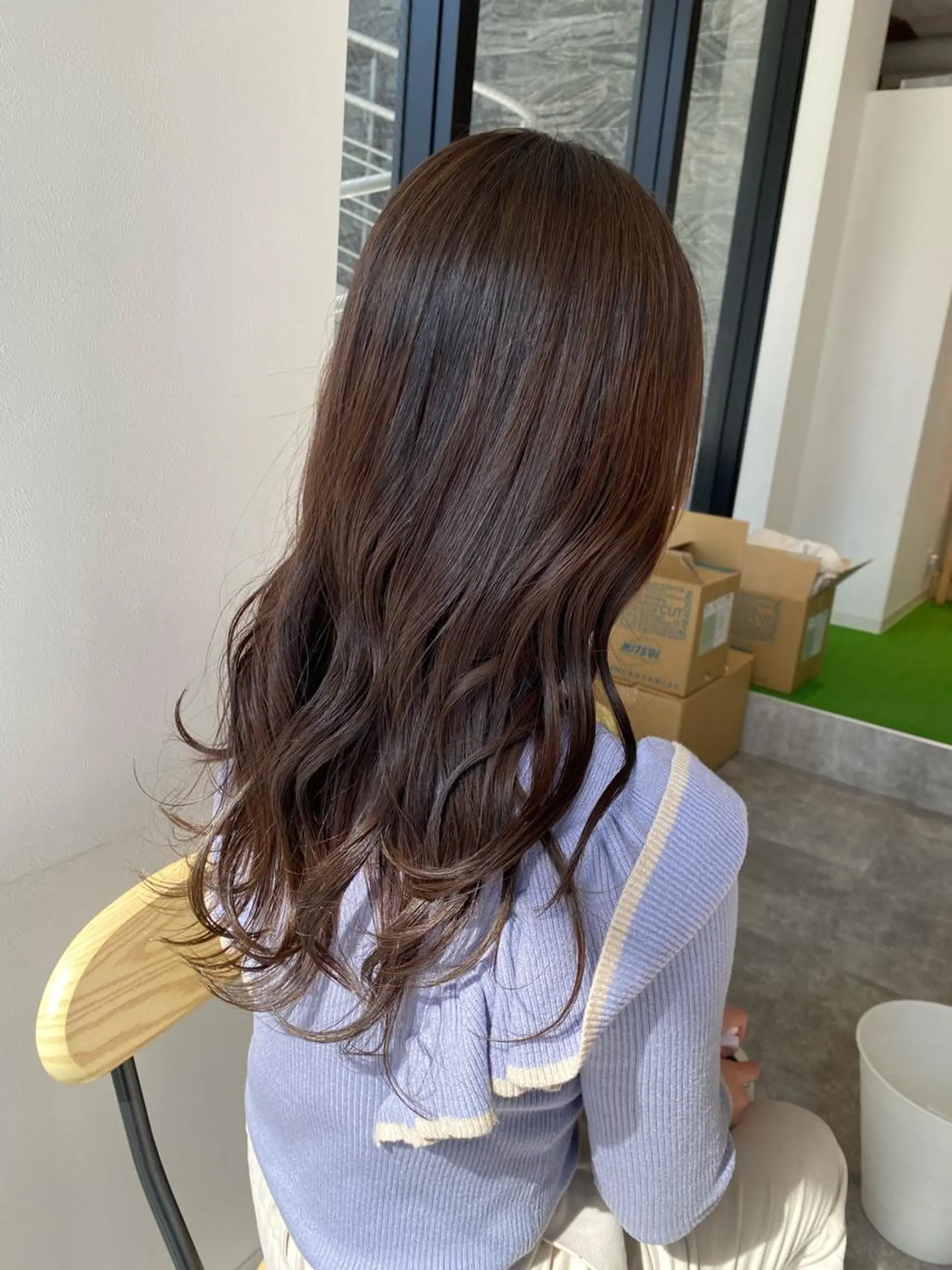 ロング カラー ベージュカラー モカベージュ ヘアカラー オスズ 🎀´-のヘアスタイル