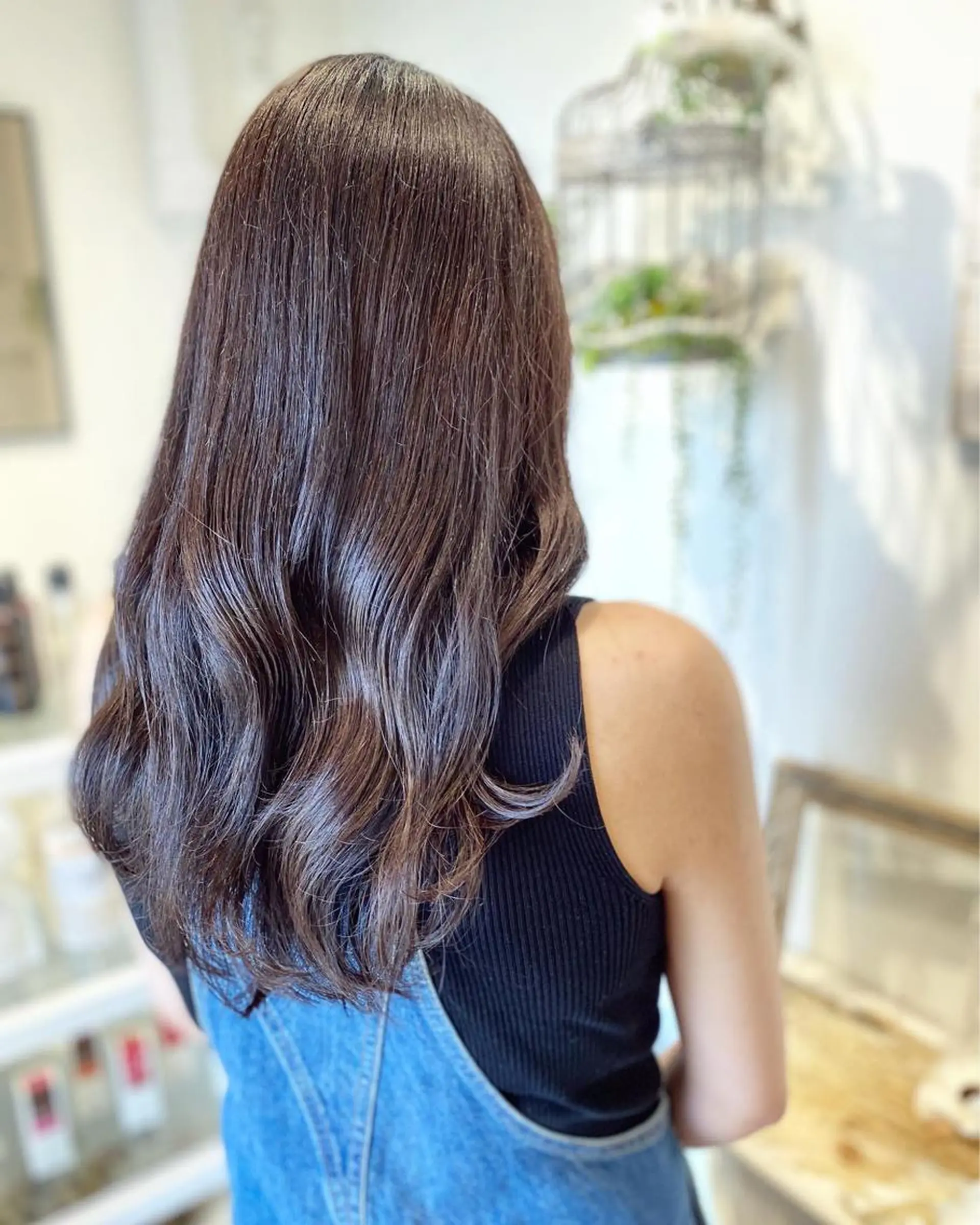 ロング カラー グレージュ ラベンダーカラー ラベンダーグレージュ ラベンダーグレー 髪質改善 ヘアカラー トリートメント 荒木 ひろかのヘアスタイル