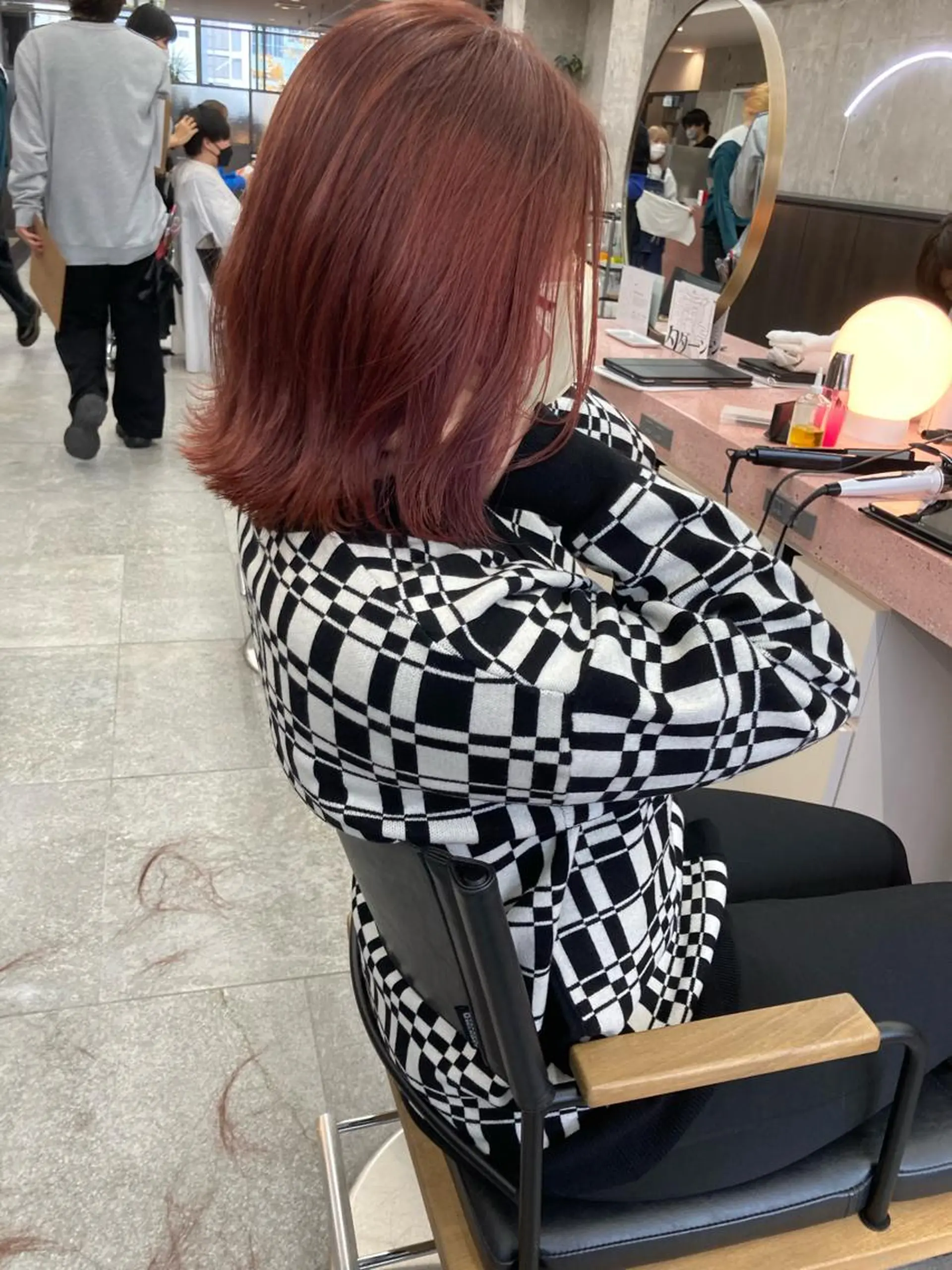 ミディアム カラー ピンクカラー カット ヘアカラー トリートメント 小木曽智美 /ボブ/ショートのヘアスタイル