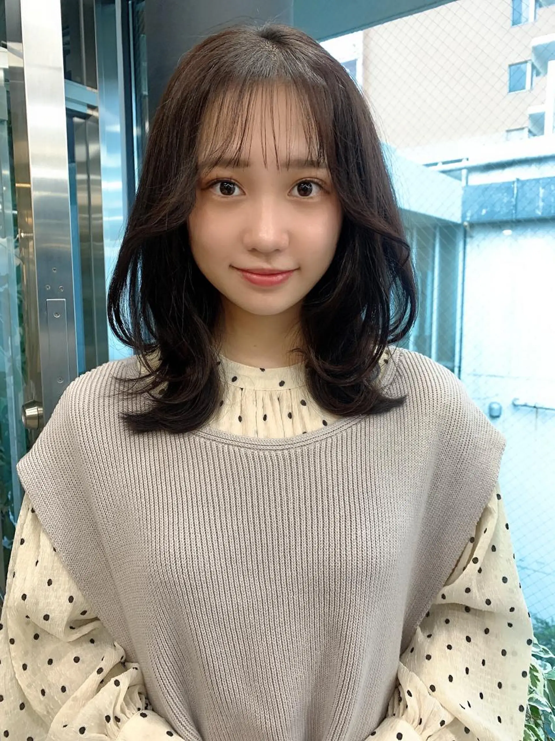 ミディアム カラー 透明感/オリーブ/ グレージュ/YUKAのヘアスタイル