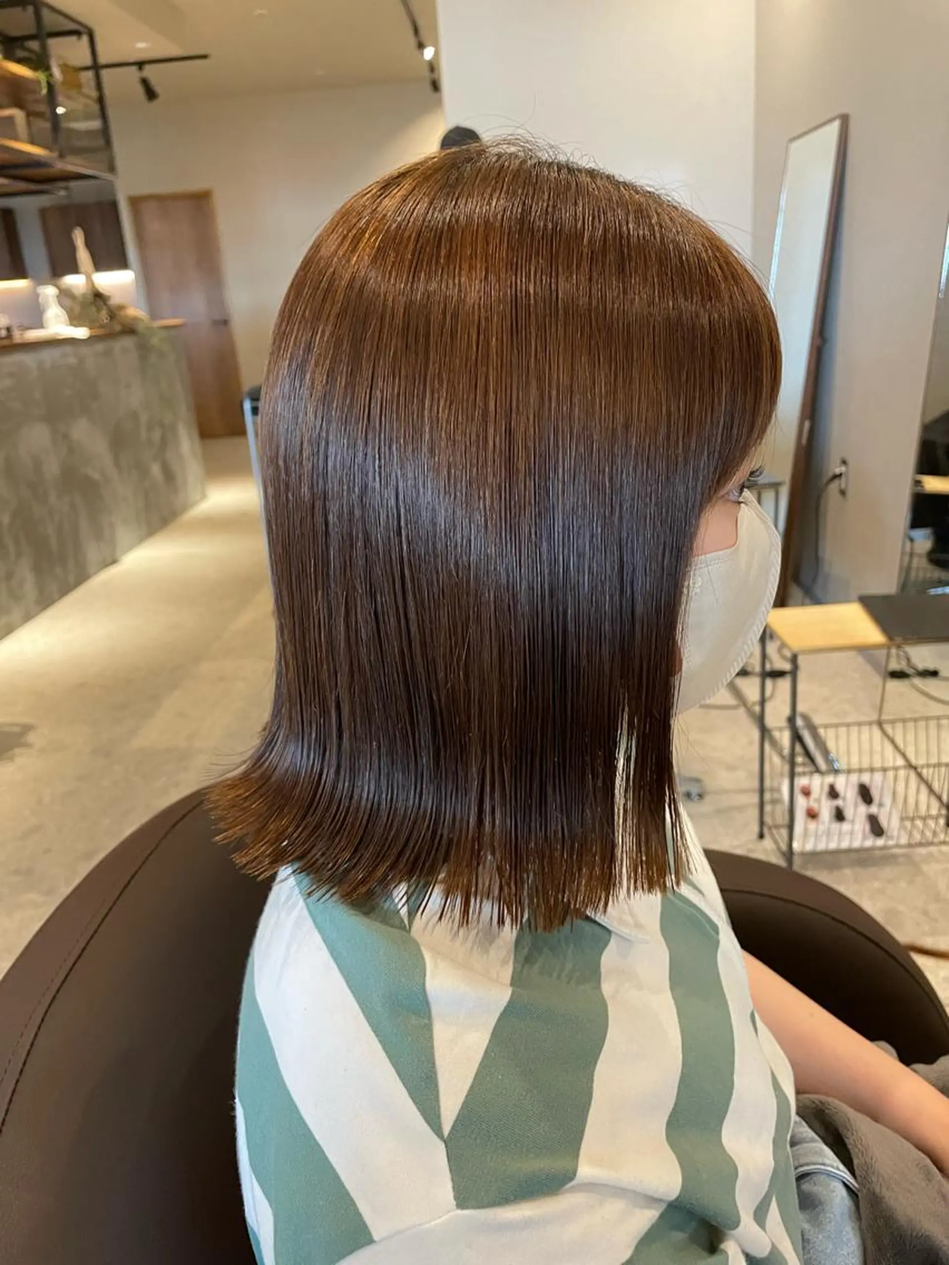 ミディアム 縮毛矯正 カット ヘアカラー 縮毛矯正 《Rounds》 rihoのヘアスタイル