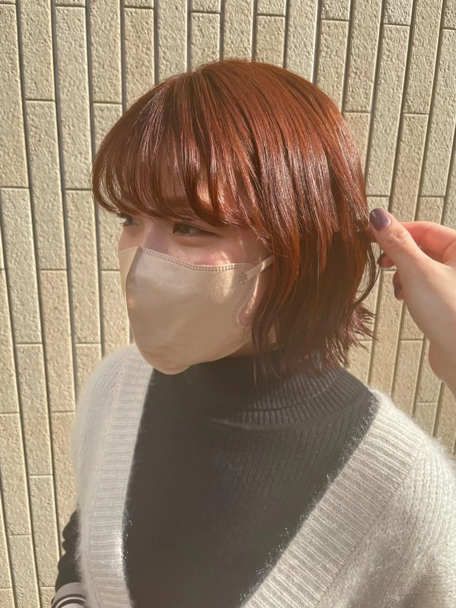 ミディアム カラー ヘアアレンジ 抜け感ボブ×パーマ |kazaneのヘアスタイル