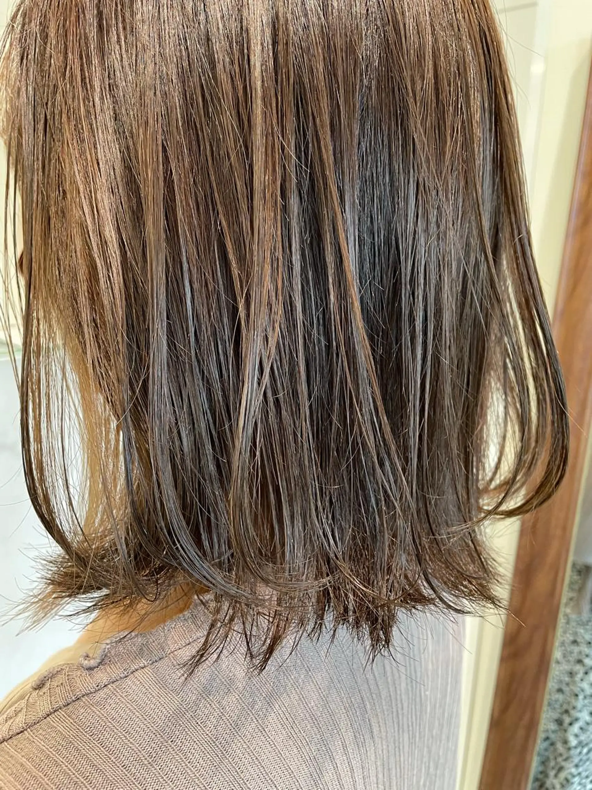 ミディアム カラー ベージュカラー オリーブベージュ ヘアカラー ボブ/インナーカラー /眉毛/Miyuのヘアスタイル