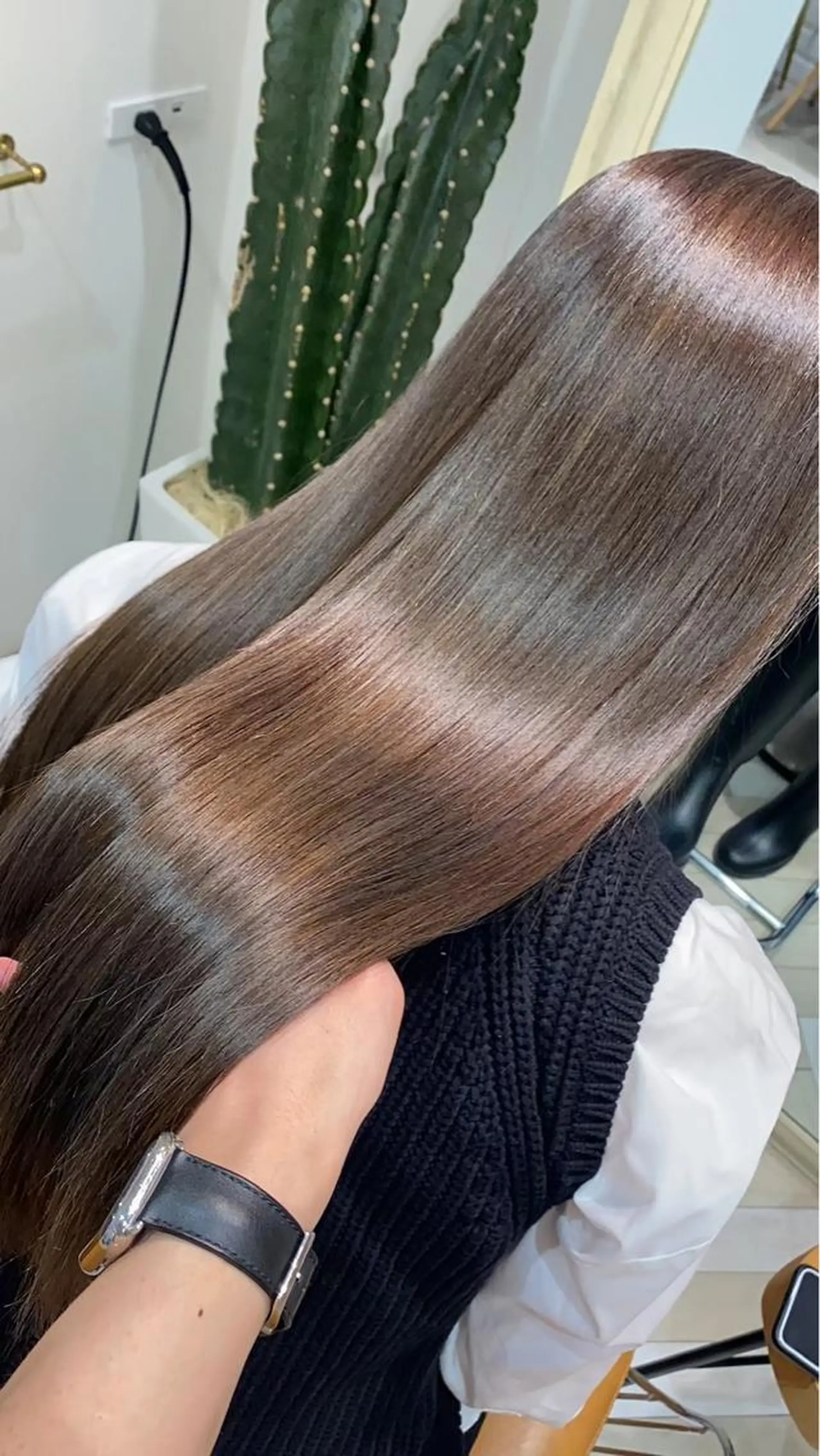 ロング ボブ 顔周りカット 髪質改善 韓国風ヘア ロング カット ヘアカラー 縮毛矯正 トリートメント 暖色カラー/新宿/韓 国風レイヤー鮫島志穂のヘアスタイル