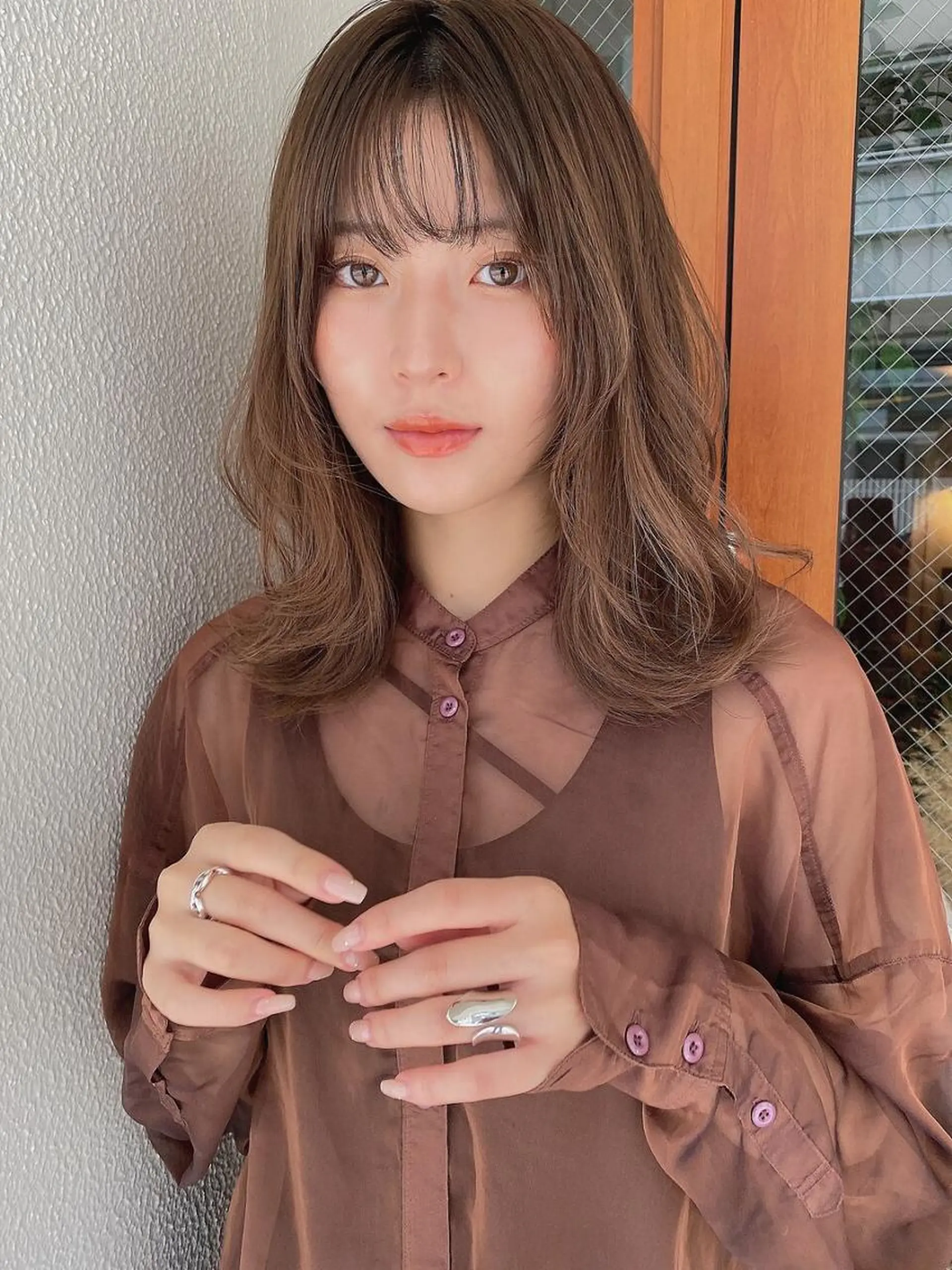 セミロング カラー rubik's京橋 店のヘアスタイル