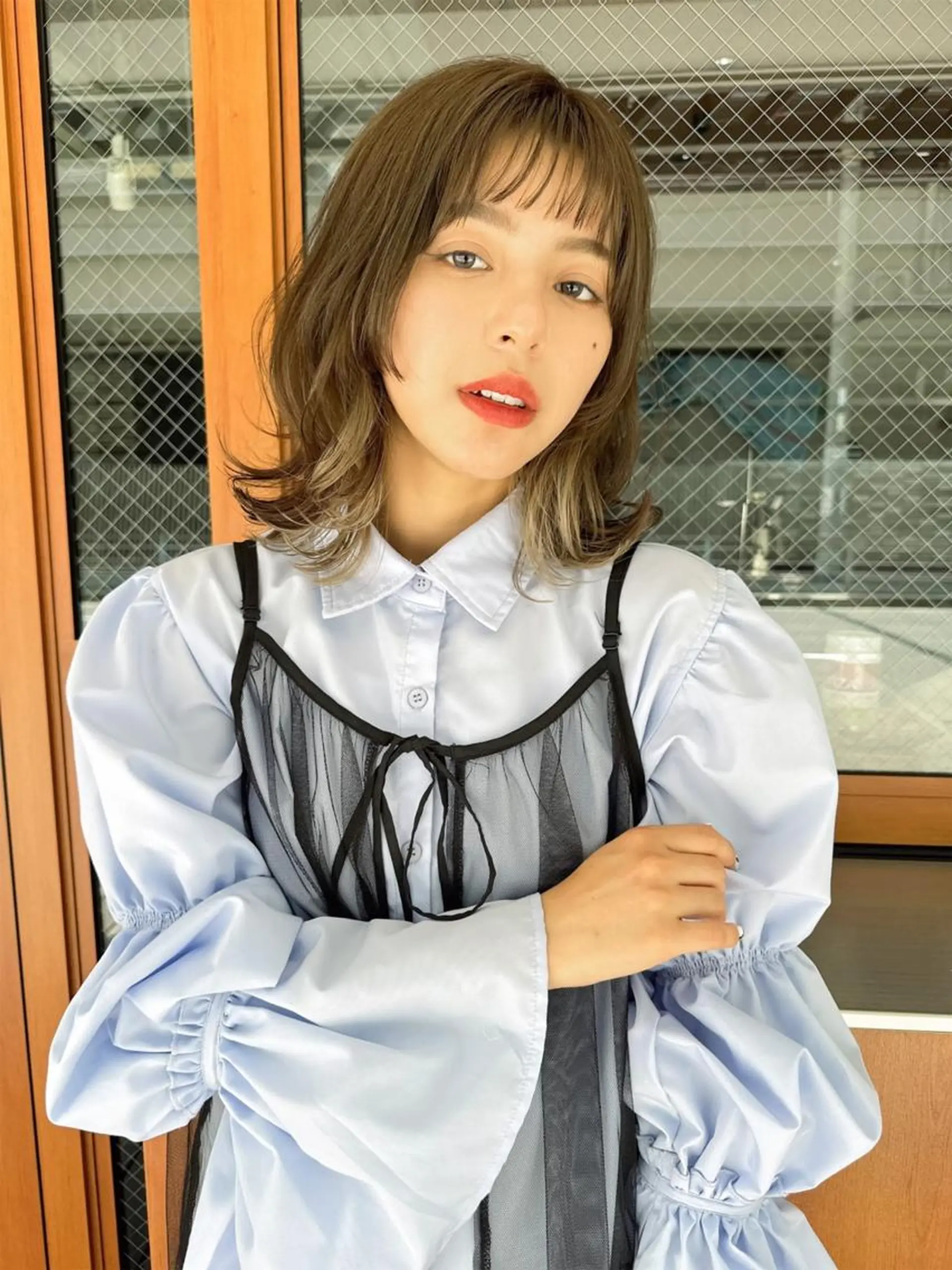 ミディアム 難波/ヘアカラー 藤原育美のヘアスタイル