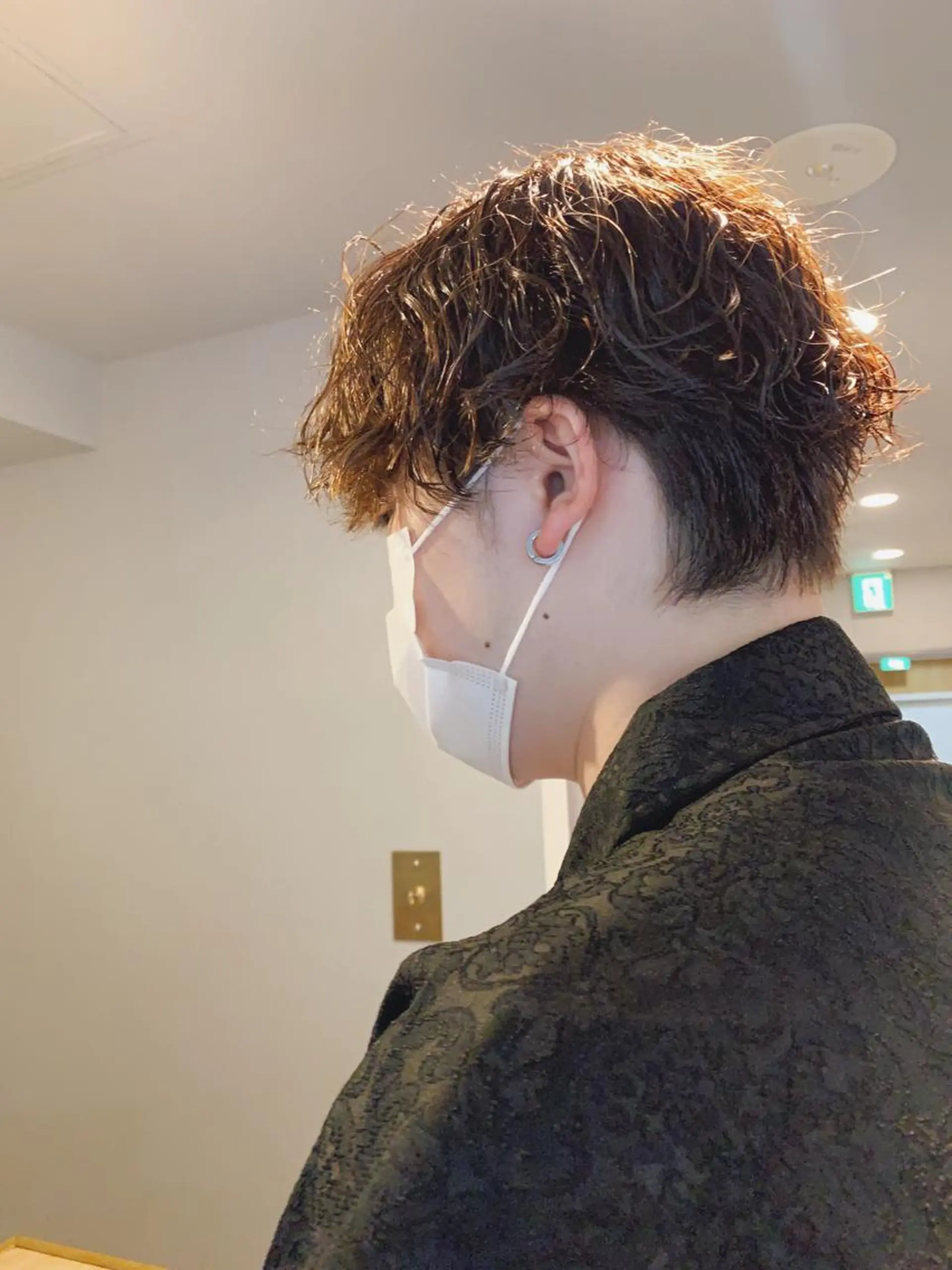 ショート パーマ メンズ ボブパーマコテ巻き風 パーマNo1深江秀平のヘアスタイル