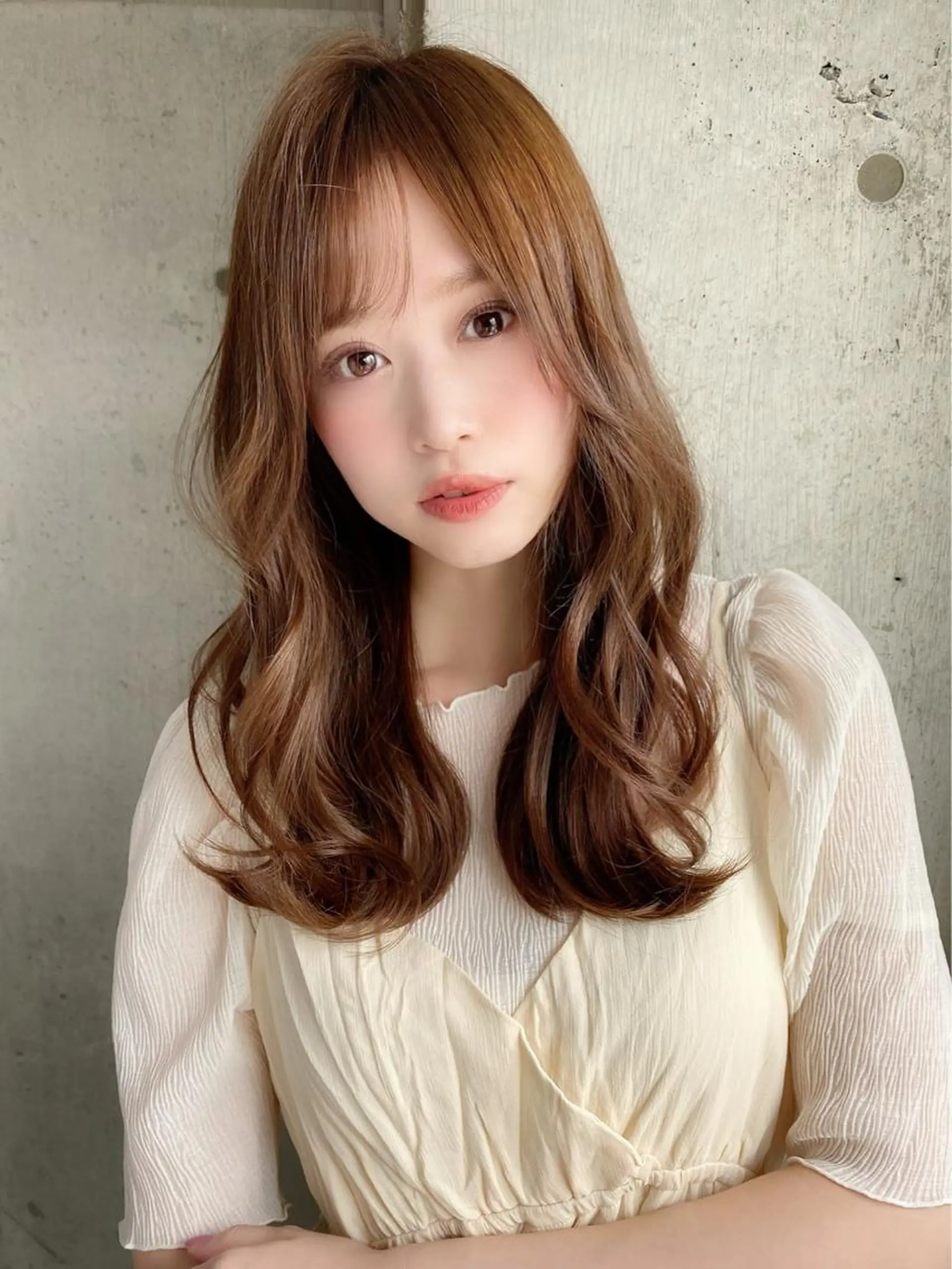 セミロング 韓国風ヘア✻透明感 カラー✻yukaのヘアスタイル