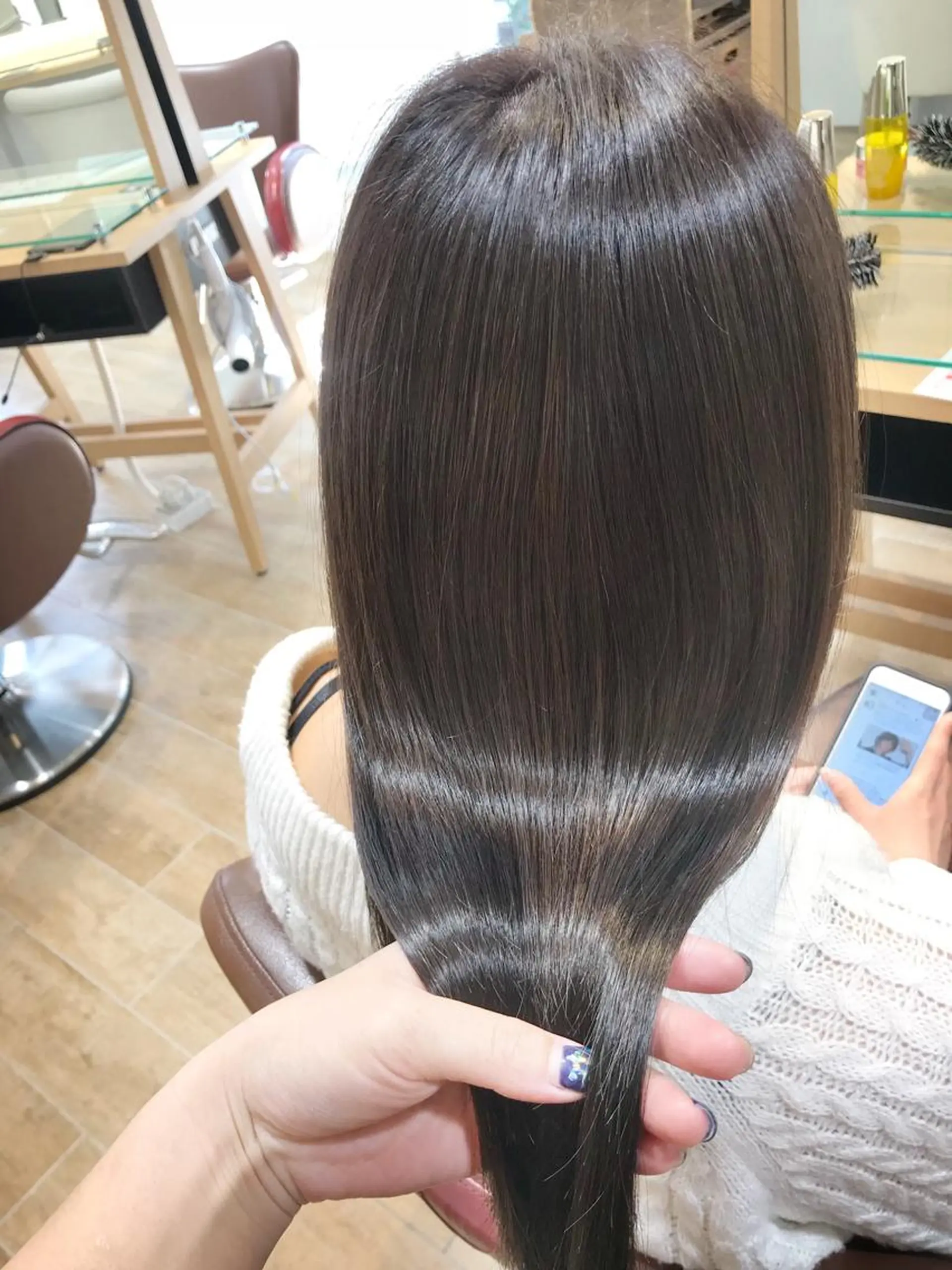 ロング カラー アッシュ ダークアッシュ カット パーマ トリートメント パーマ×ウルフカット koya☆のヘアスタイル