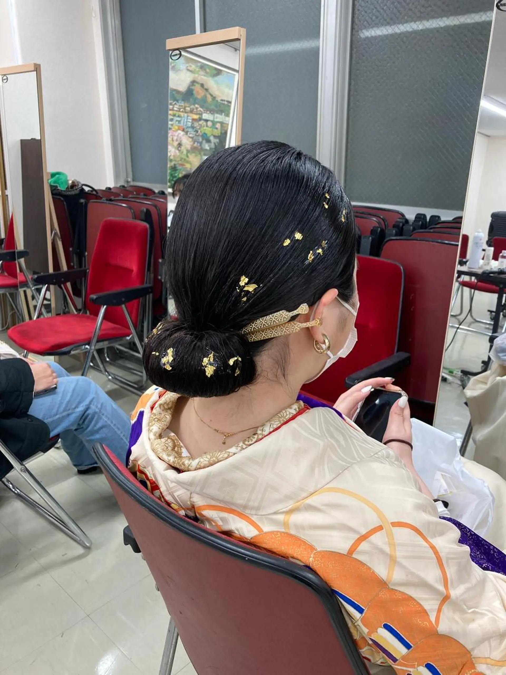 セミロング ヘアアレンジ 卒業式のヘアスタイル ハイライト ヘアセット 梅山 美侑のヘアスタイル