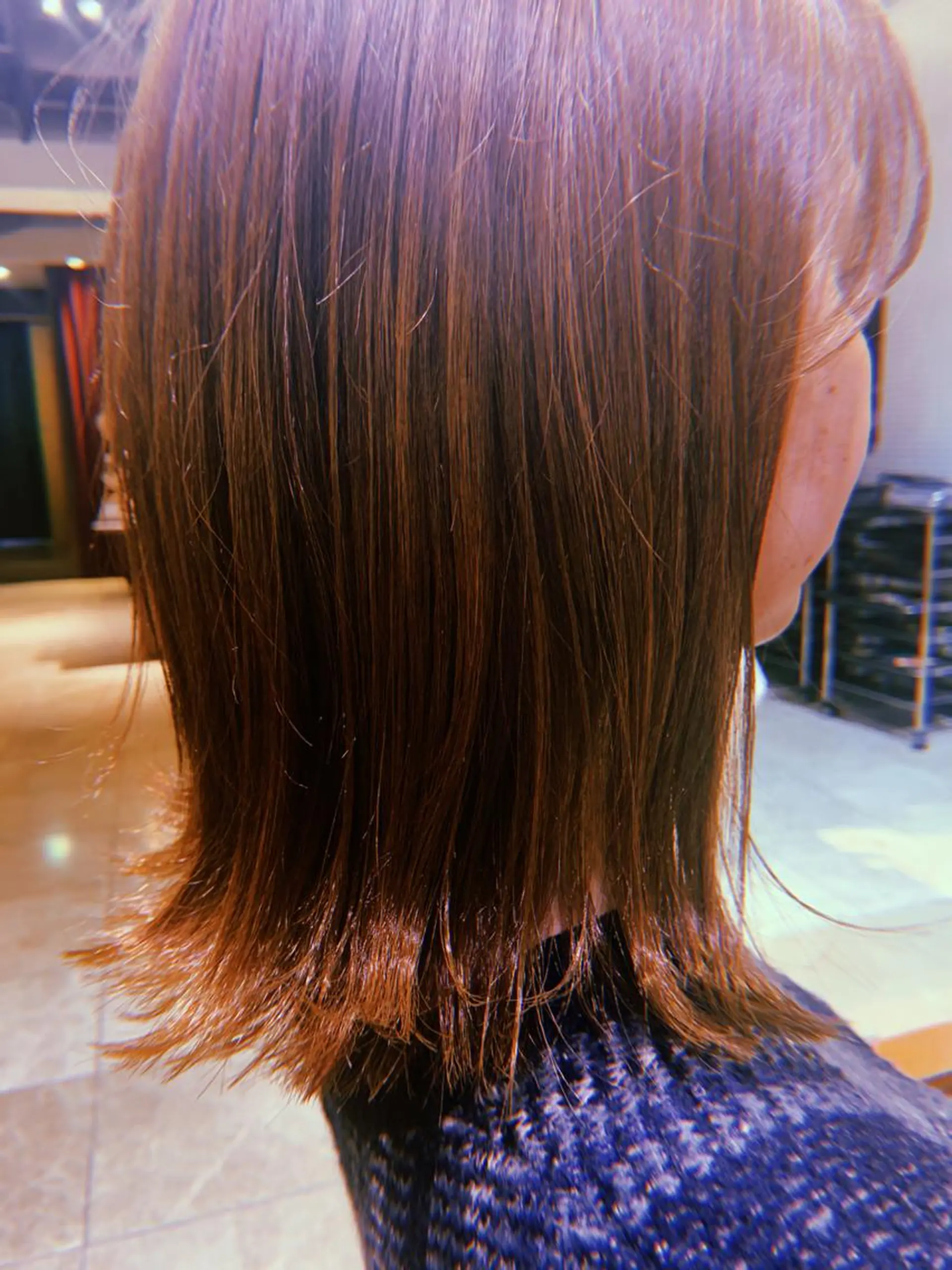 ミディアム 切りっぱなしロブ ムトウ リンカのヘアスタイル