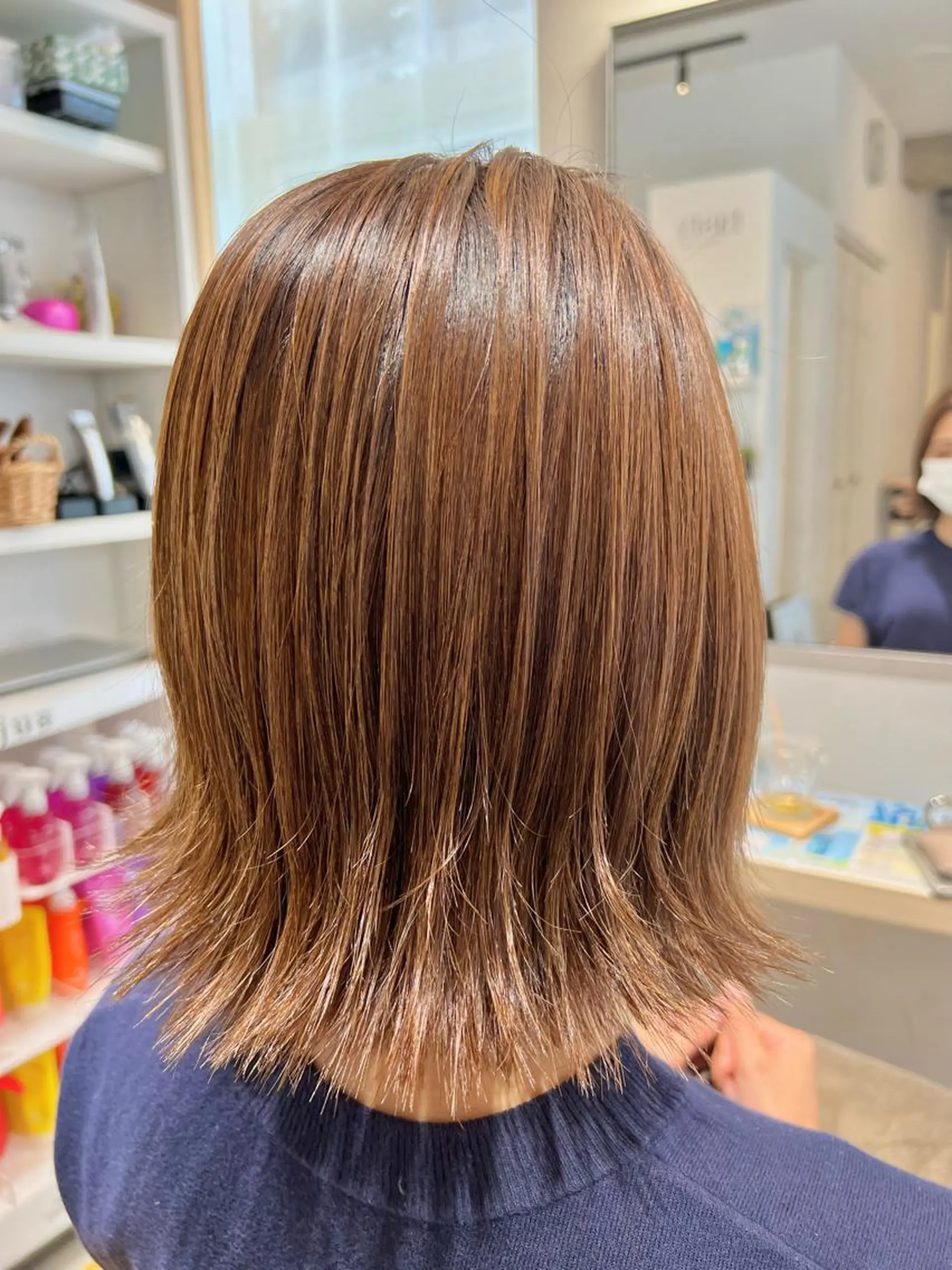 ミディアム カラー カット ヘアカラー 縮毛矯正×艶カラー /中村勇太のヘアスタイル