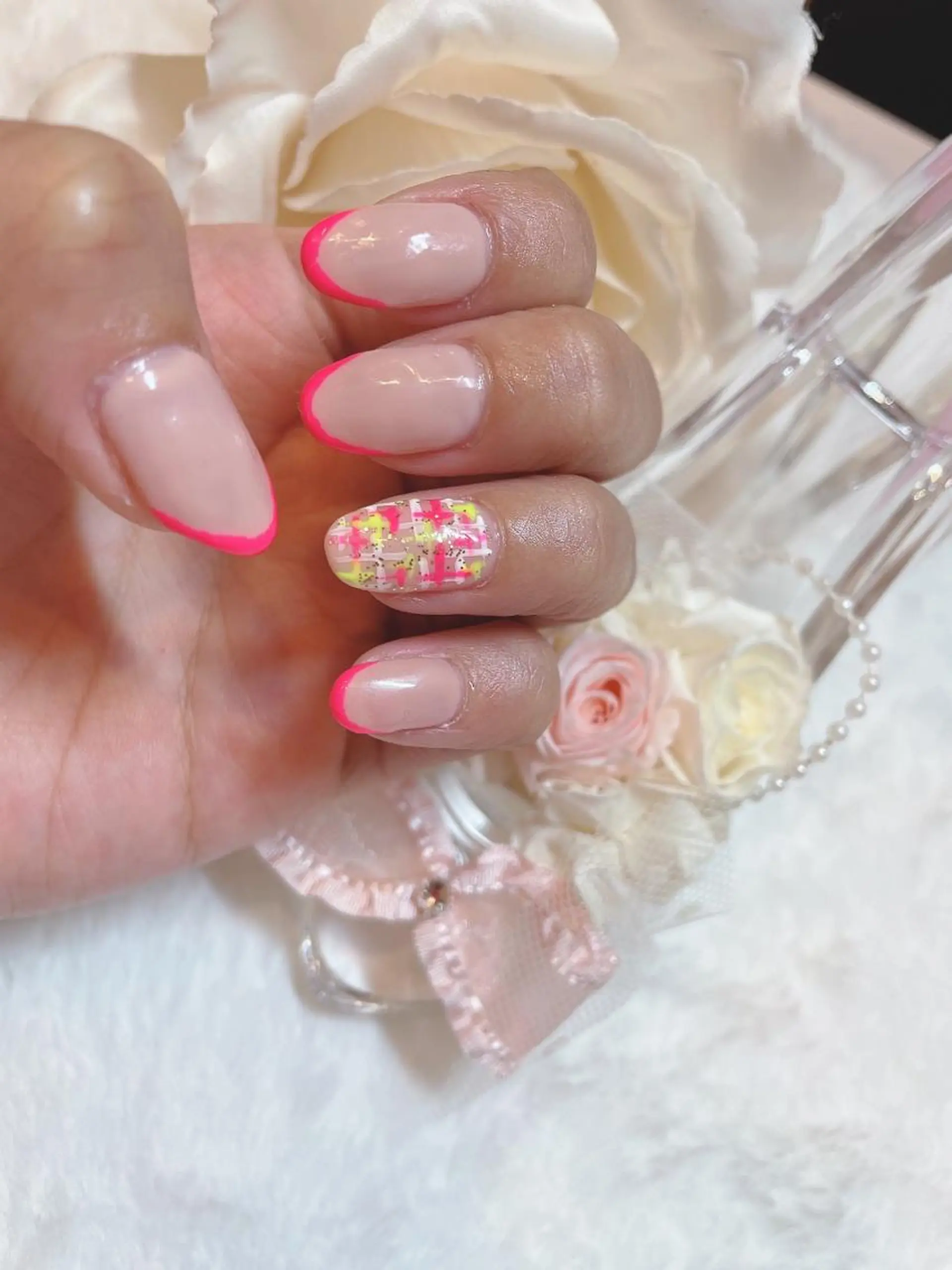 ネイル シンプルネイル ツイードネイル 頑張る女性の味方✴︎ M.i　nail ♡のネイルデザイン