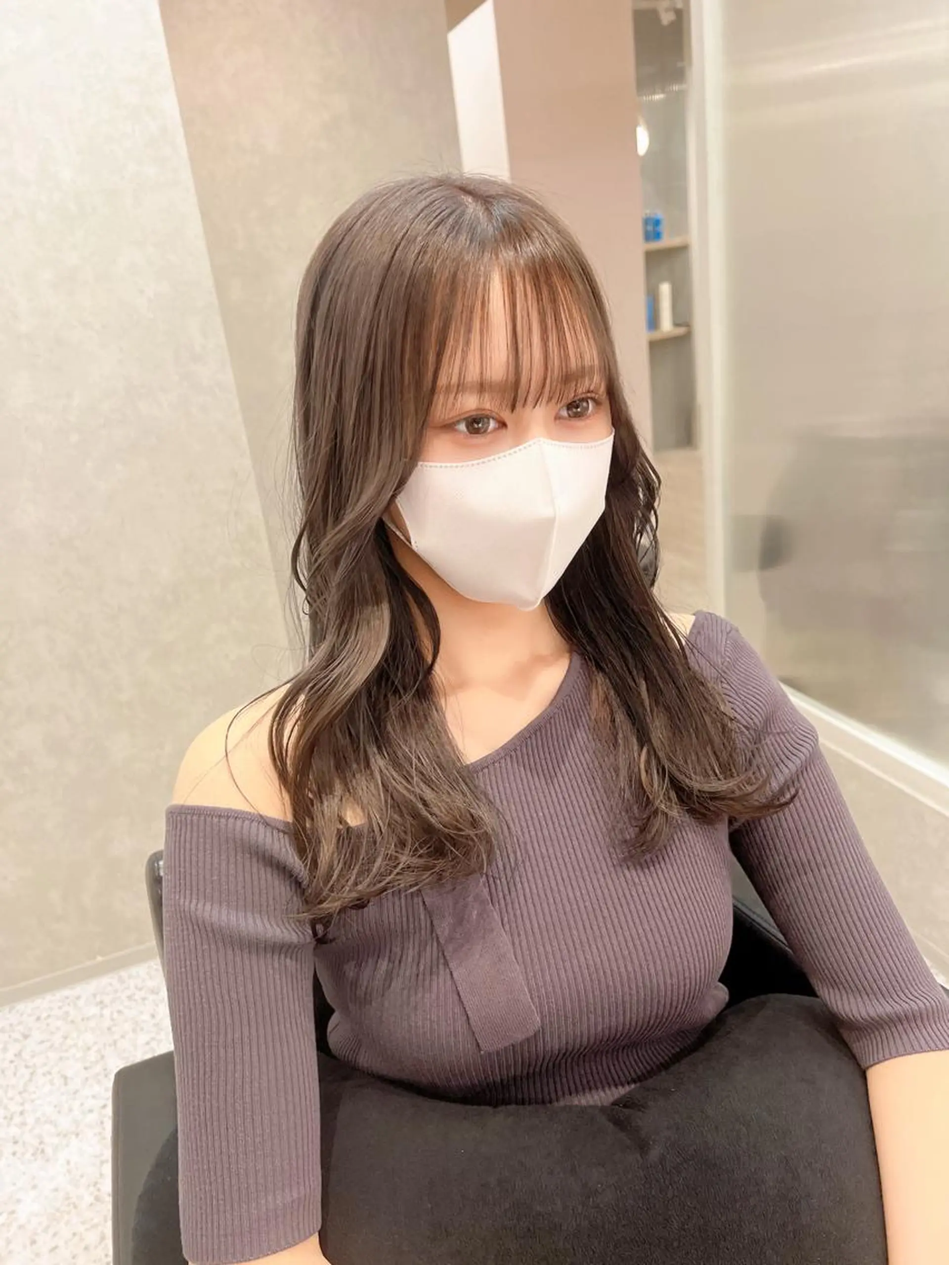 セミロング カラー 髪質改善 ヒデのヘアスタイル