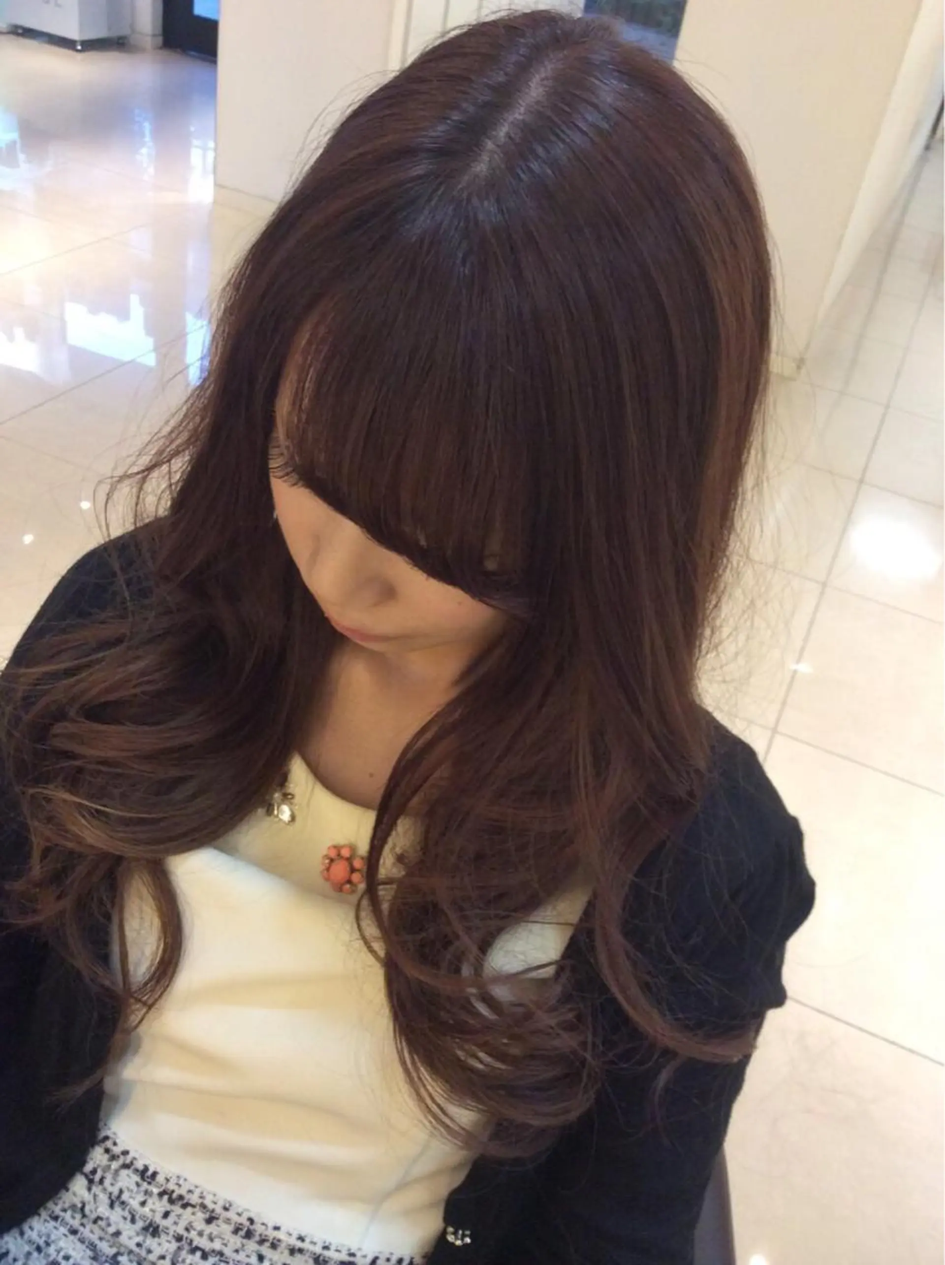 ロング カラー ブラウンカラー ピンクカラー ピンクブラウン 似合わせ／代表 髪質改善/山田将大のヘアスタイル