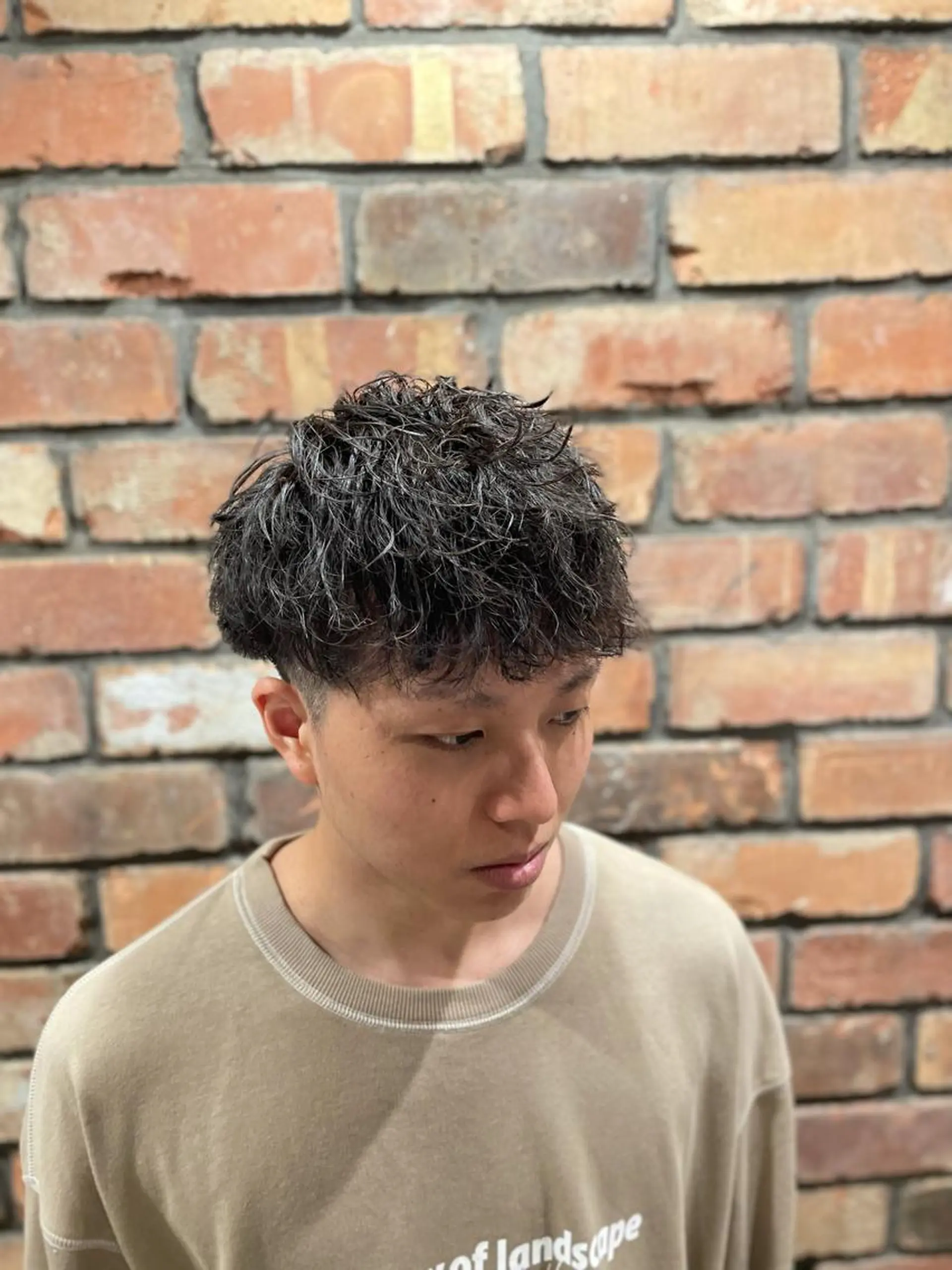 ミディアム パーマ カット指名No1漆原 聡のヘアスタイル