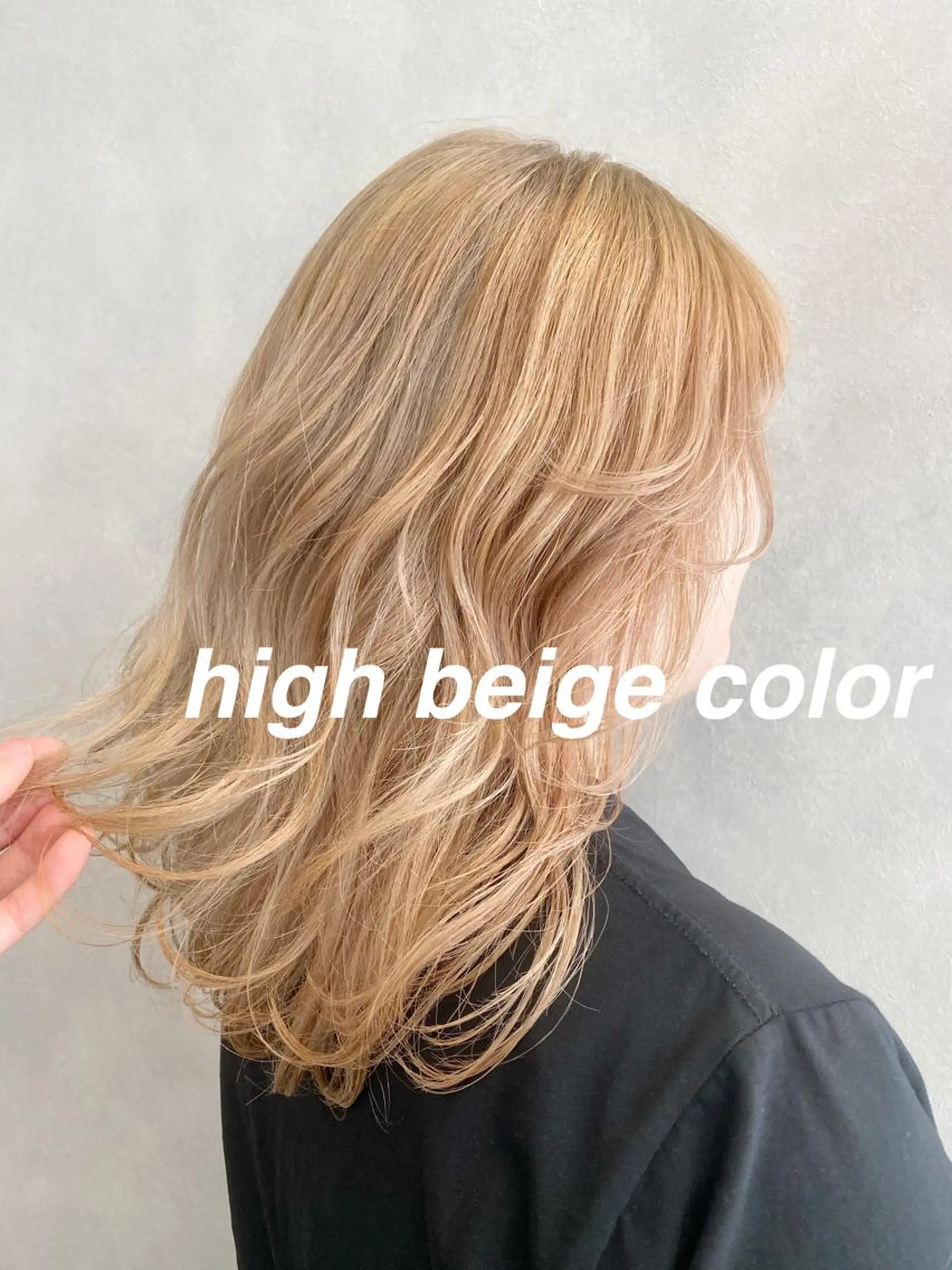 ミディアム カラー ベージュカラー ハイトーンカラー ハイトーンベージュ ヘアカラー 住田悠紗/ カットモデル募集中のヘアスタイル