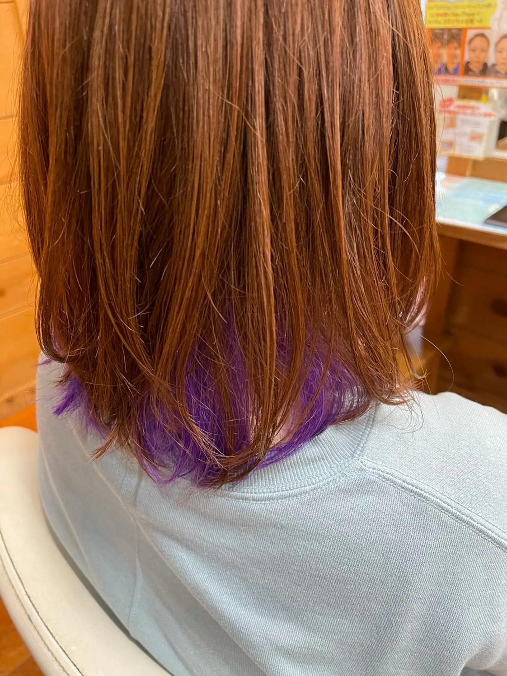 ミディアム オレンジブラウン 服部 聡洋のヘアスタイル