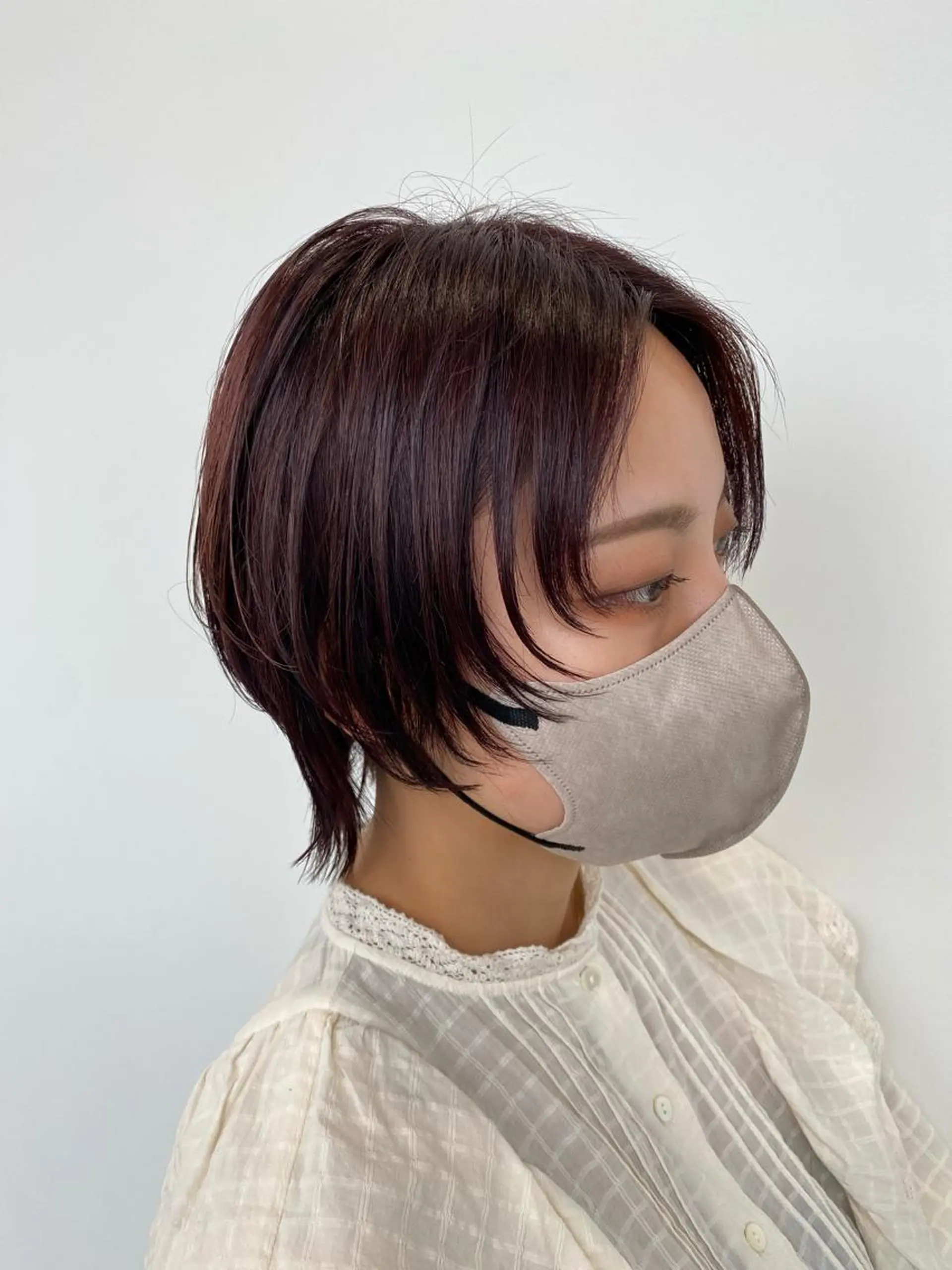 ショート カラー ピンクカラー シアーピンク ショートヘア ウルフカット 小岸 竜のヘアスタイル