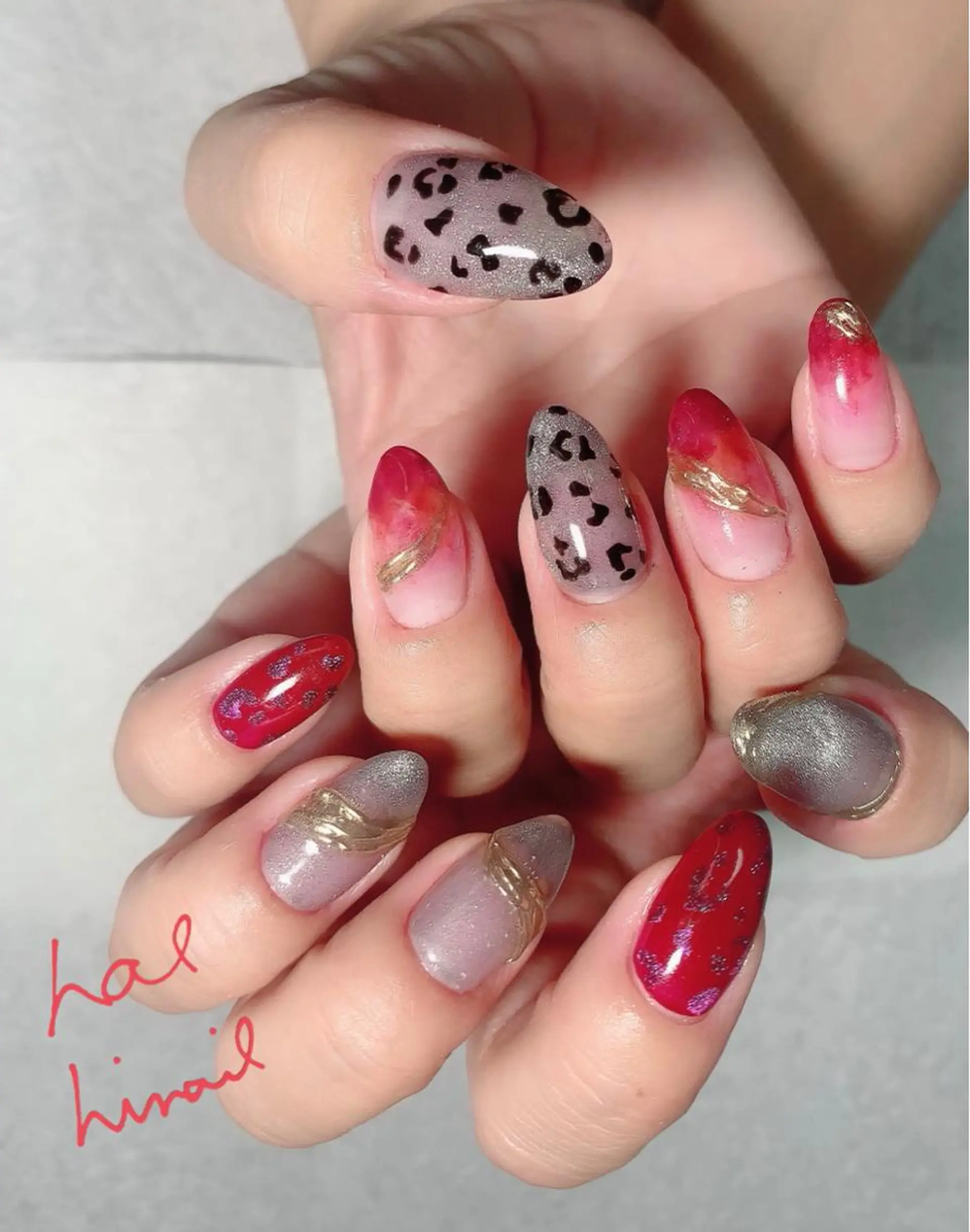 ネイル アニマル柄 マグネットネイル はるひな ねいるのネイルデザイン