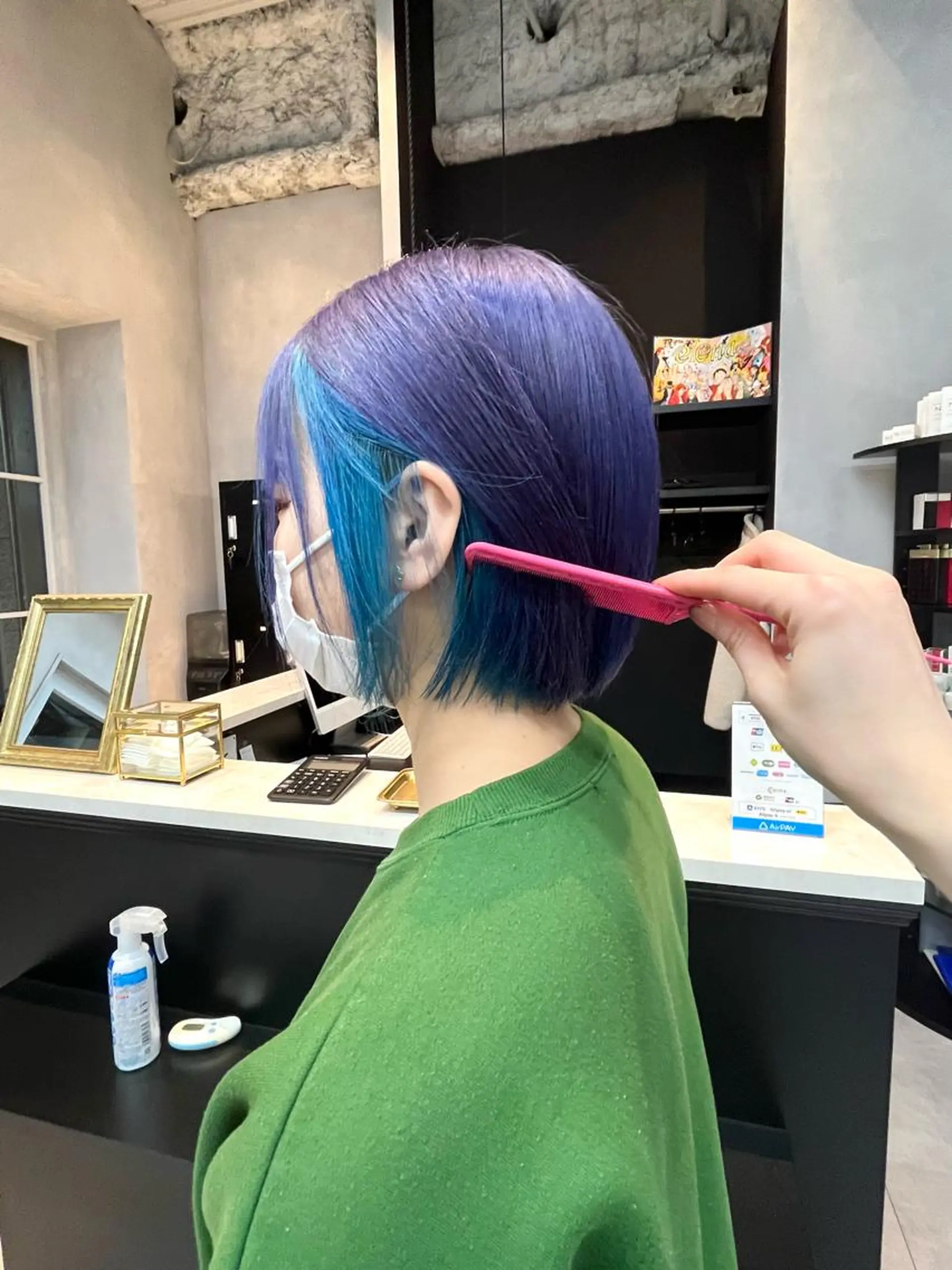 ショート カラー アディクシーカラー ブルーカラー ブルーパープル パープルカラー カット ヘアカラー 🎀♥️推しカラー tomoka💜🍭のヘアスタイル