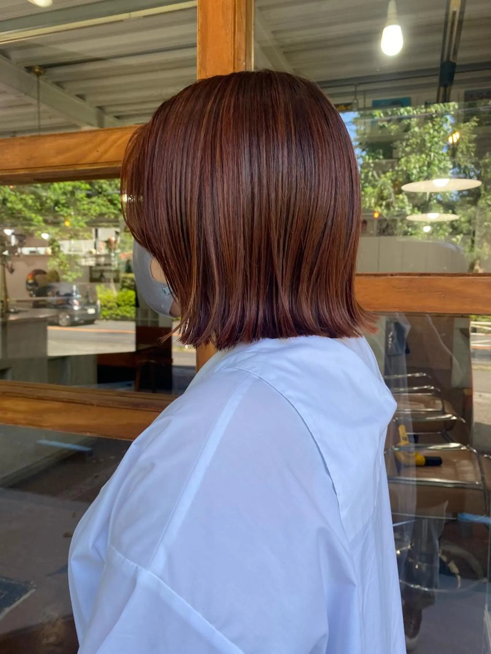 ショート カラー オレンジ ボブ 外ハネヘア カット ヘアカラー なぎ🌿.∘[ボブ, ニュアンスカラー]のヘアスタイル