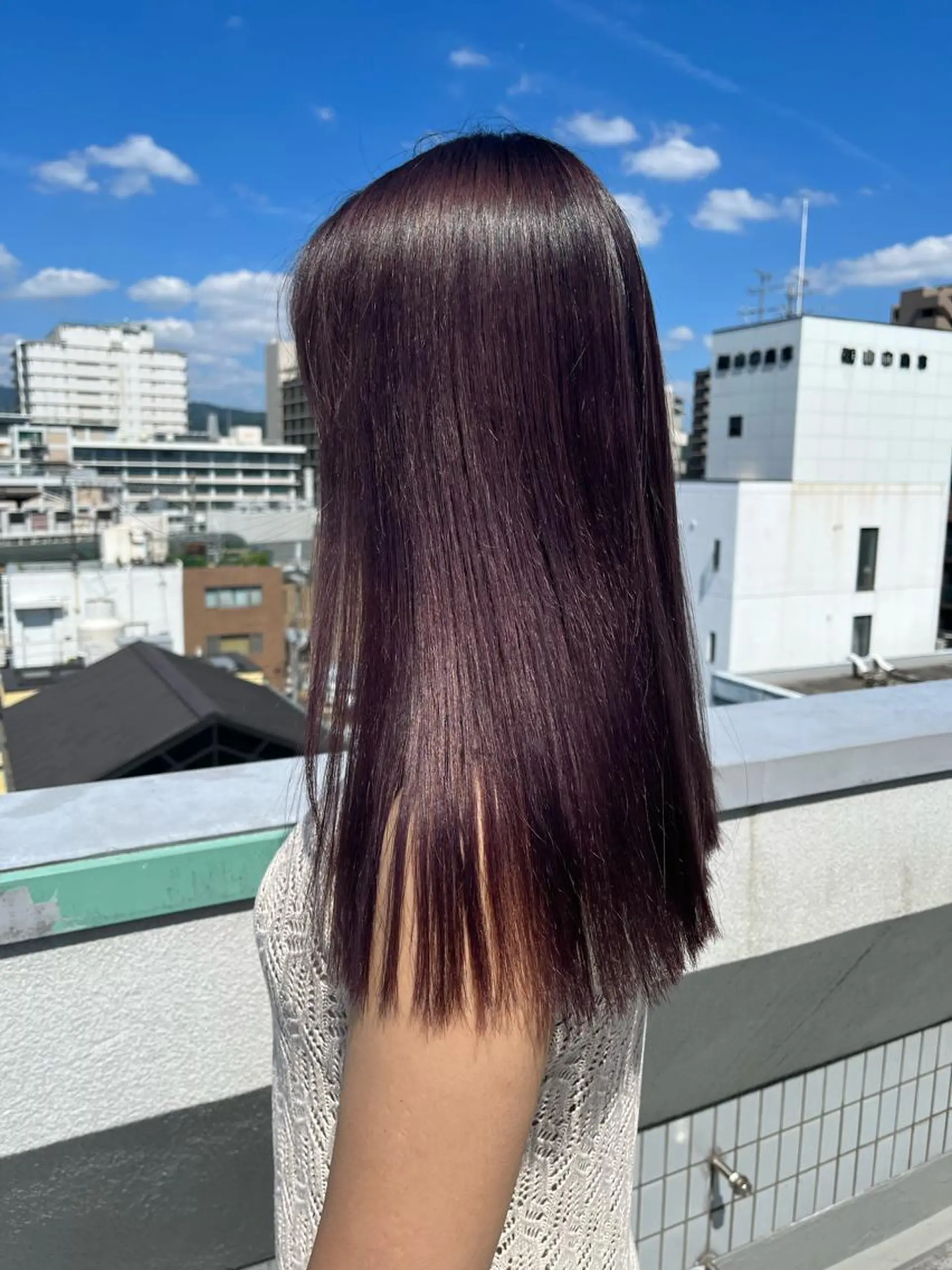 セミロング カラー ベージュカラー パープルカラー TIDEHAIR / 韓国ヘア/MOEのヘアスタイル