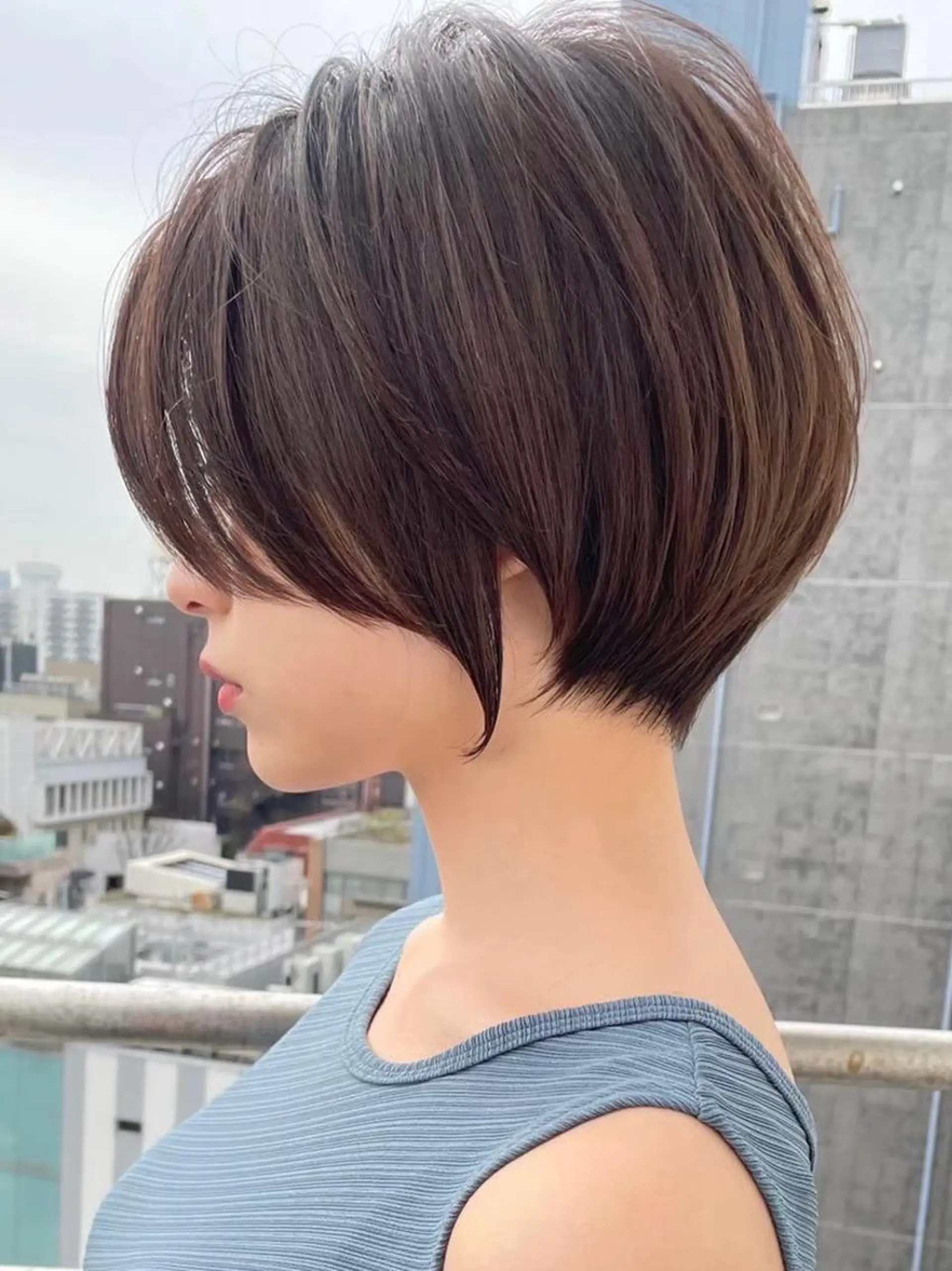 ショート 縮毛/レイヤー 韓国/橋口のヘアスタイル